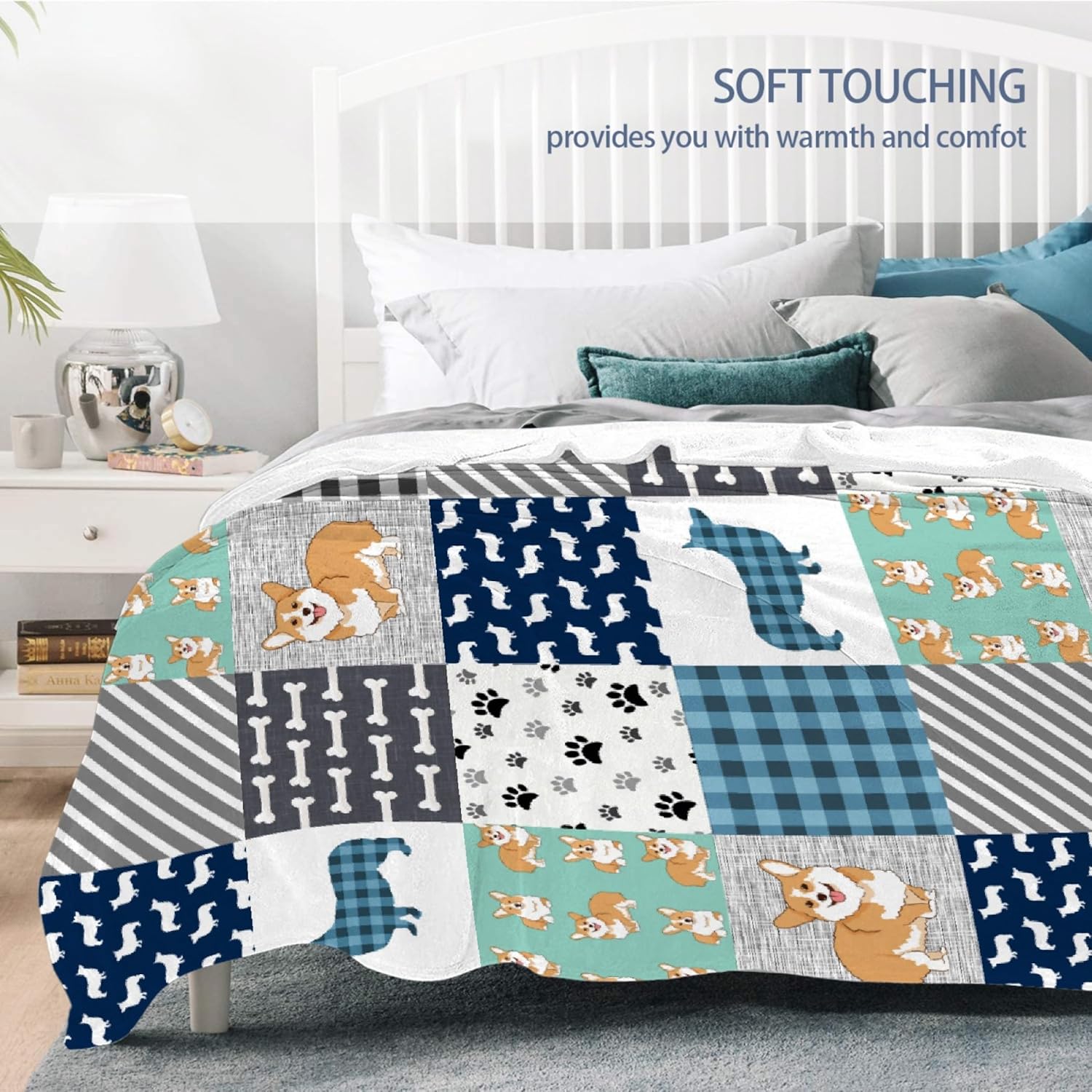 Manta Corgi para niños, niñas, regalo de Corgi para los amantes de Corgi, acogedora franela suave, ligera y cálida, utilizada para habitación y