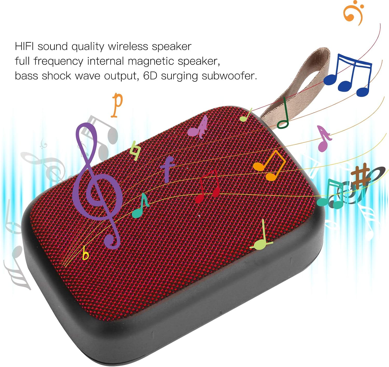 Diyeeni Altavoz Altavoz de sonido Altavoz portátil USB Altavoz portátil (rojo)