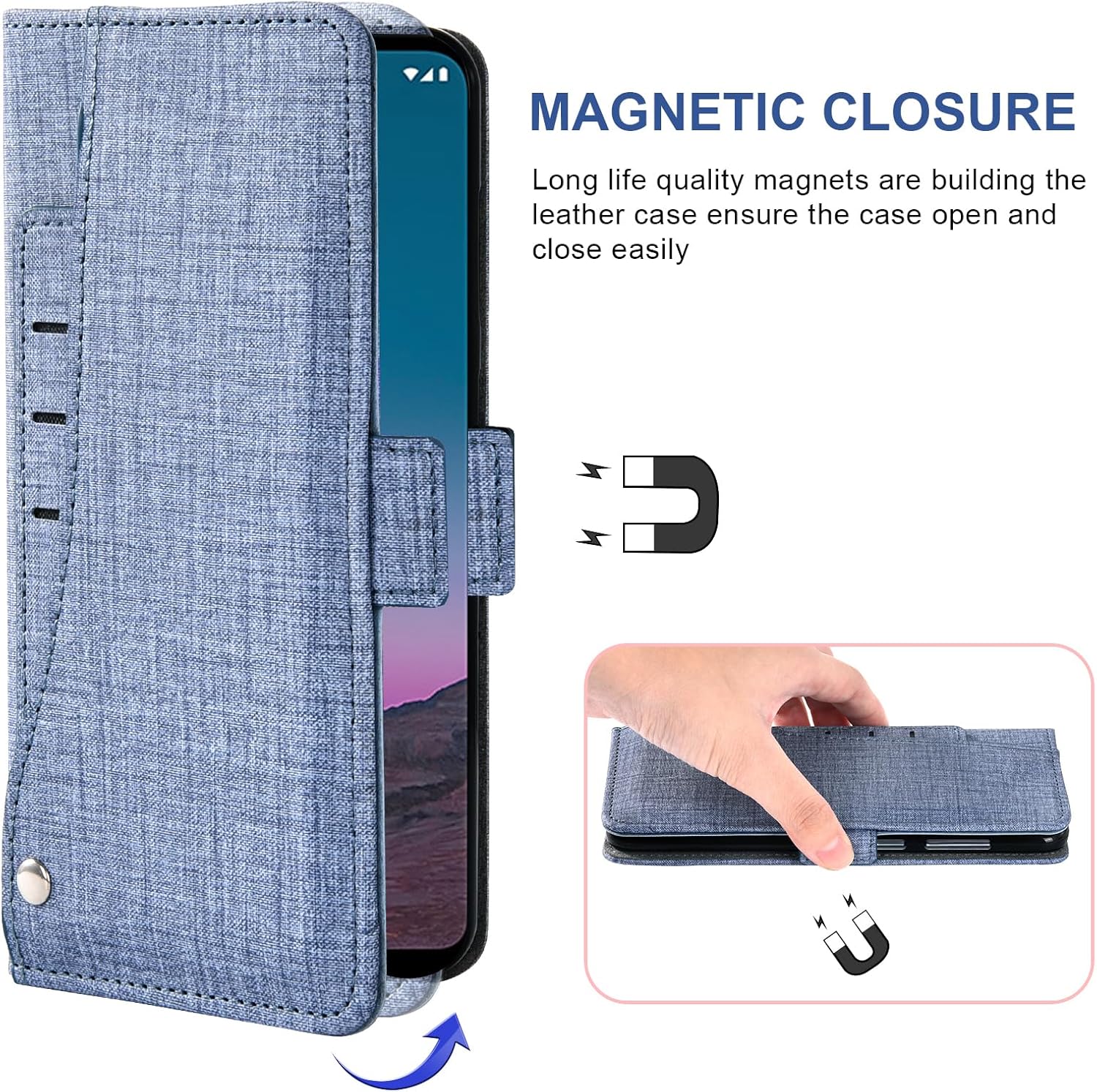 Asuwish Funda de teléfono para Nokia 5.4 TA1333 con protector de pantalla de vidrio templado y correa para la muñeca, soporte para tarjeta de