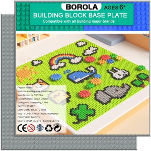 BOROLA Placa de bloque de base de construcción clásica, 10 x 10 pulgadas en variedad de colores, compatible con la mayoría de las principales marcas BOROLA Placa de bloque de base de construcción clásica, 10 x 10 pulgadas en variedad de colores, compatible con la mayoría de las principales marcas