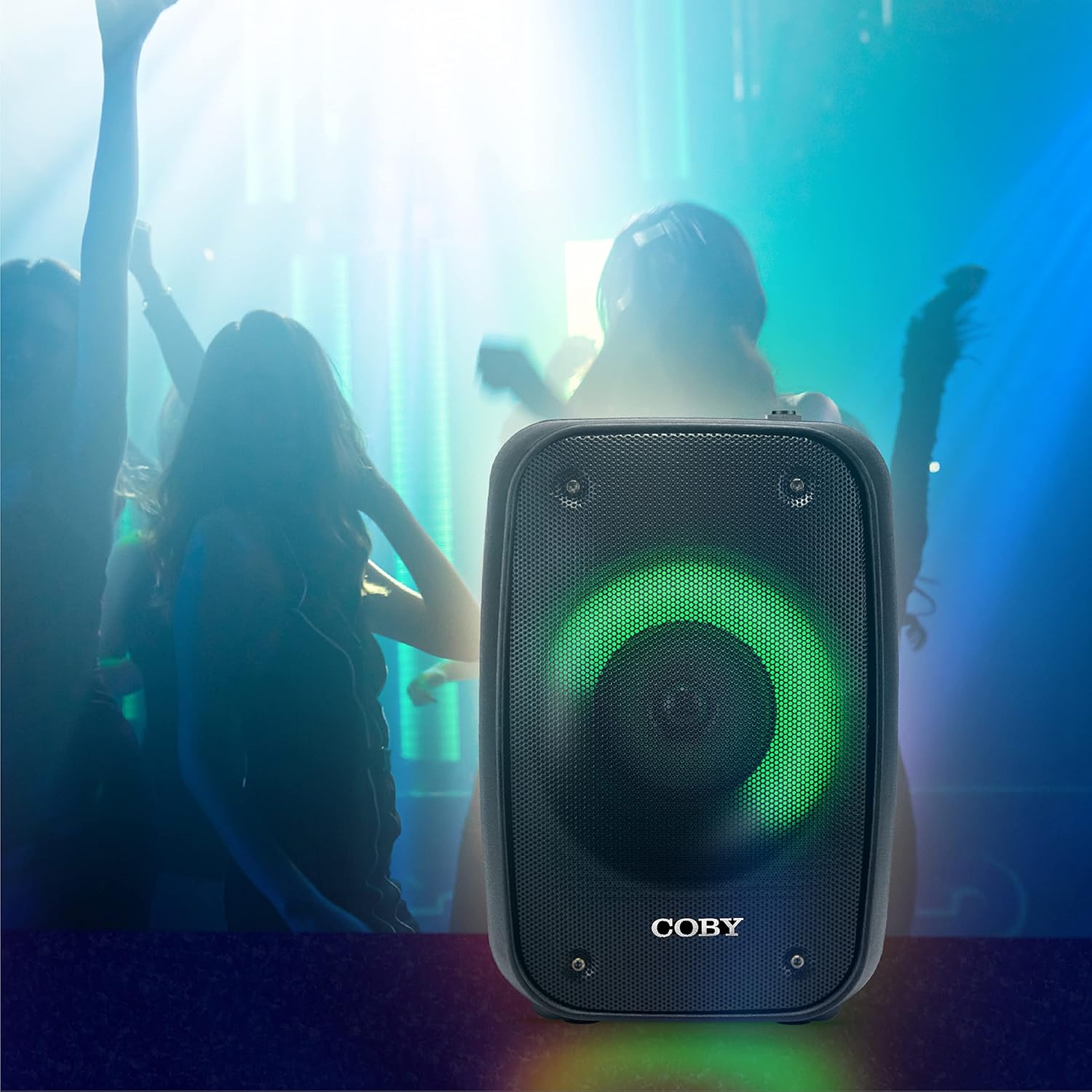 Coby Blaze – Altavoz Bluetooth con iluminación, altavoz portátil inalámbrico verdadero con 3 modos de luz, controles de música y llamadas,