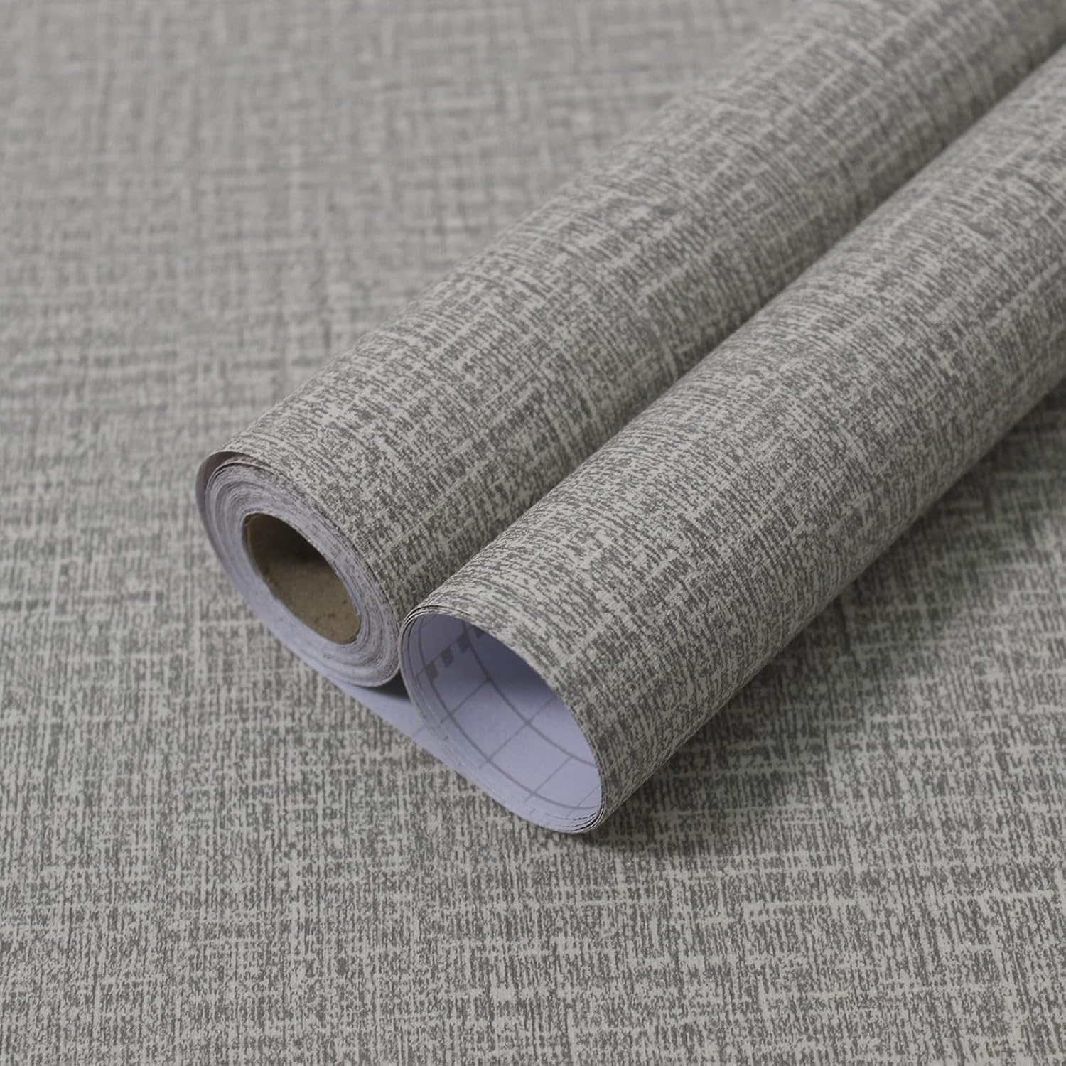 Papel tapiz autoadhesivo con textura de lino de 15.7 x 787.4 pulgadas, papel adhesivo texturizado de lino para paredes, armarios de dormitorio,