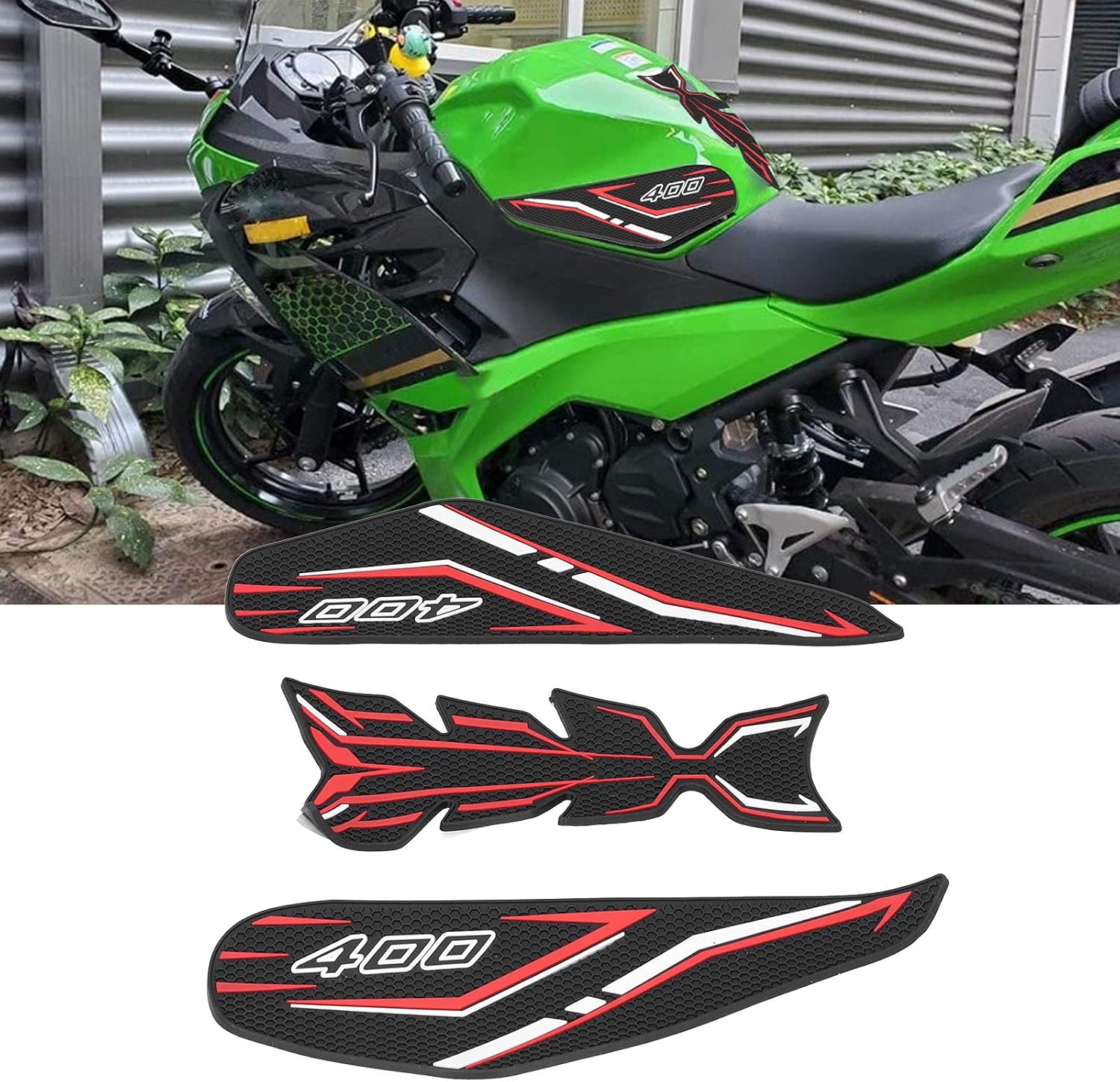 Yctze 3 calcomanías para tanque de combustible para motocicleta, protector de almohadilla para KAWASAKI NINJA 250400Z400