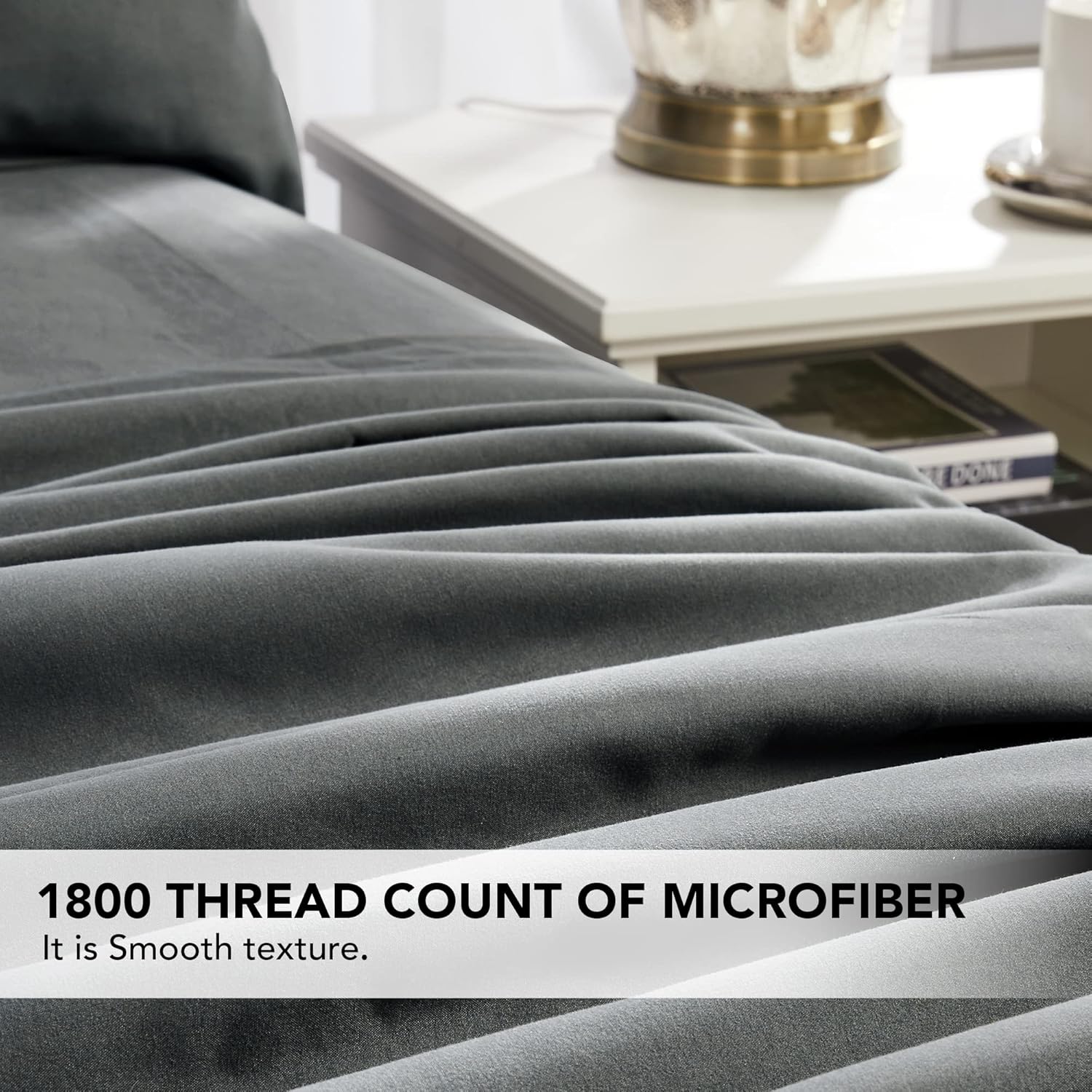 Deconovo Juego de sábanas de microfibra de 16 pulgadas de profundidad de 16 pulgadas, 1800 hilos, ropa de cama cómoda y sedosa al tacto suave de 4
