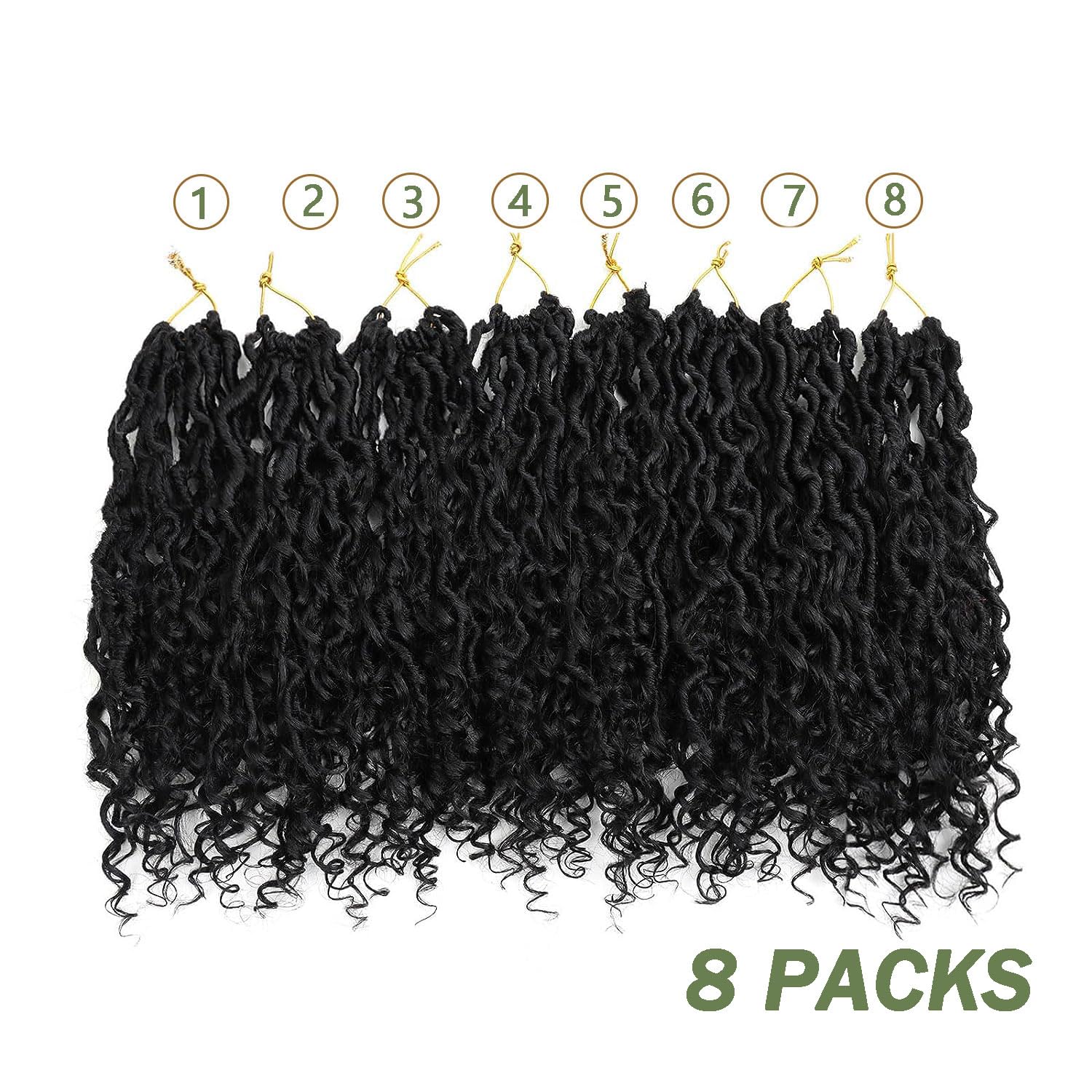 LMZIM Cabello de ganchillo Goddess Faux Locs de 12 pulgadas para mujeres negras, 8 paquetes de rastas suaves de ganchillo de cabello preanudado