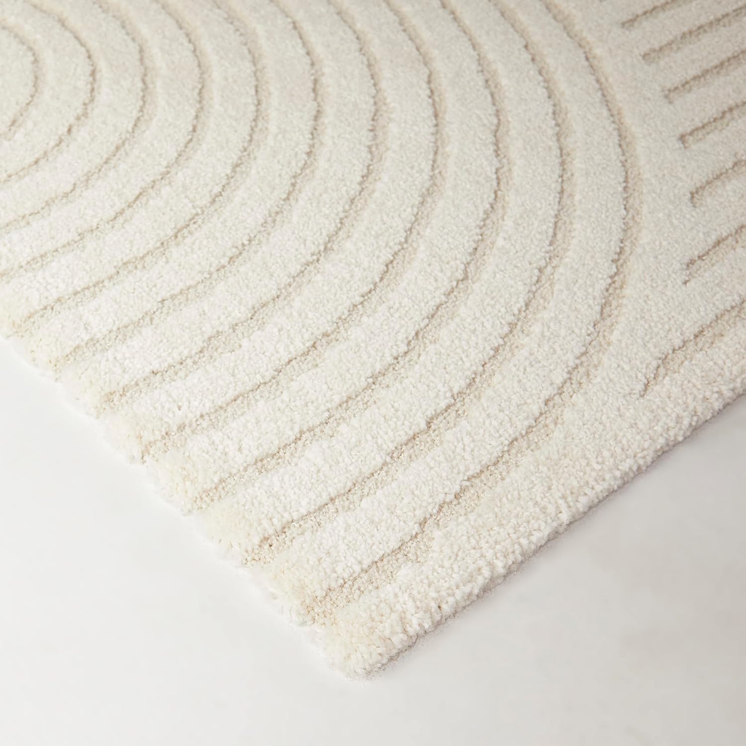 Balta Rugs Caserio – Alfombra geométrica moderna, color crema, 5 pies 3 pulgadas x 7 pies