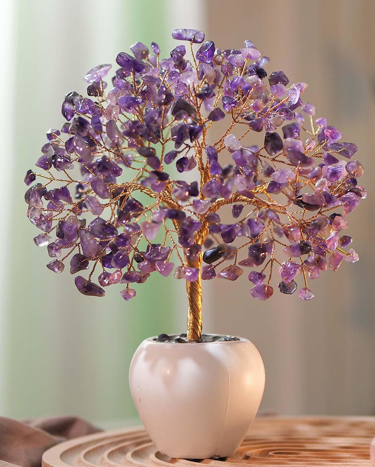 YUVDIPR Árbol de cristal de amatista, cristales espirituales, decoración de meditación, cristales para la suerte, regalos de energía positiva,