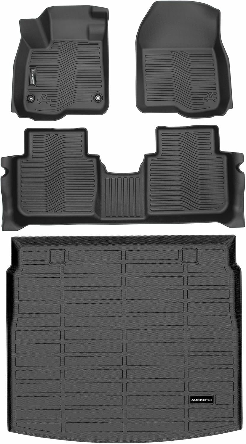 Auxko Alfombrillas para todo tipo de clima, alfombrilla de carga superior para Honda CR-V 2023 2024 (incluye híbrido), forros de goma de elastómero