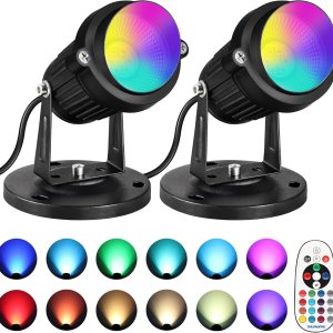 SUNVIE RGBW – Luces de punto para interiores de 6 W con control remoto, 16 luces que cambian de color para interiores de 120 V, focos LED de SUNVIE RGBW – Luces de punto para interiores de 6 W con control remoto, 16 luces que cambian de color para interiores de 120 V, focos LED de