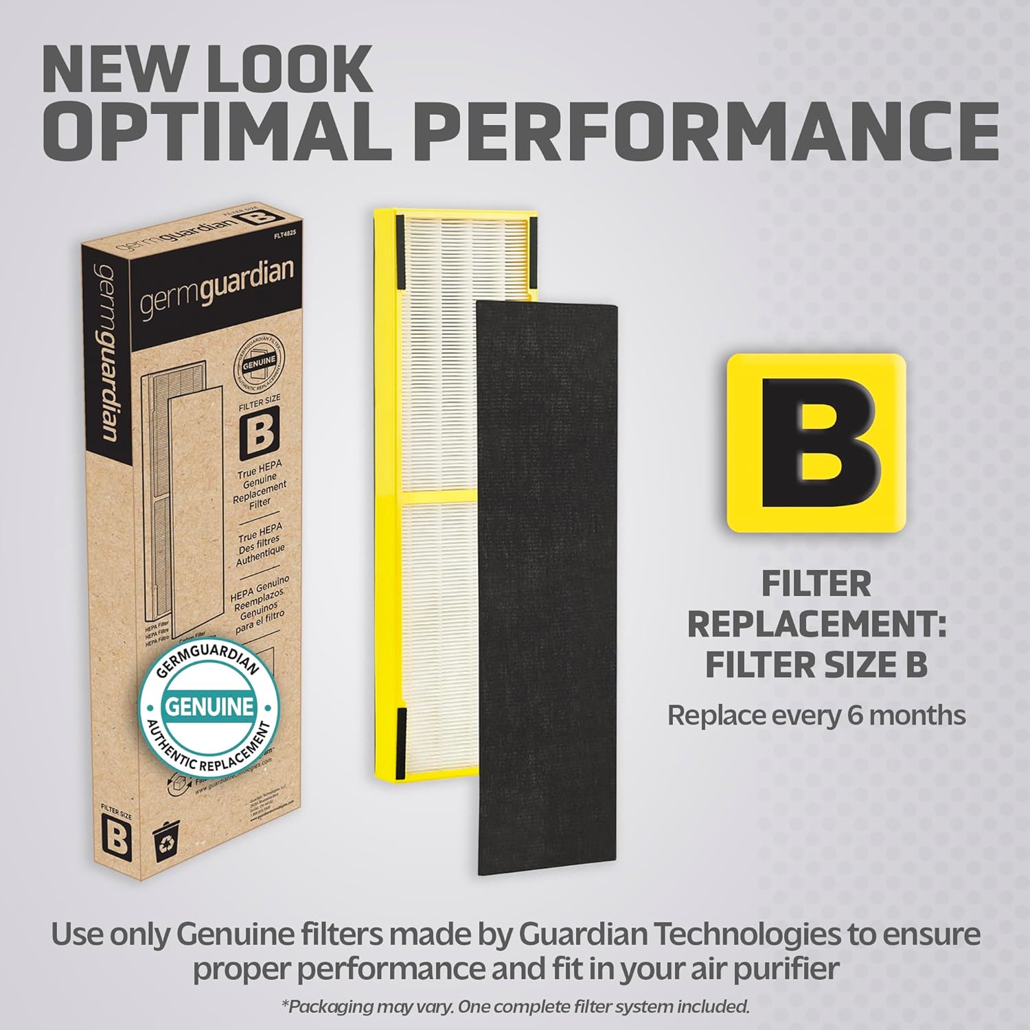 Filtro para purificador de aire GermGuardian FLT4825, filtro B True HEPA auténtico de repuesto para purificadores de aire GermGuardian de la serie