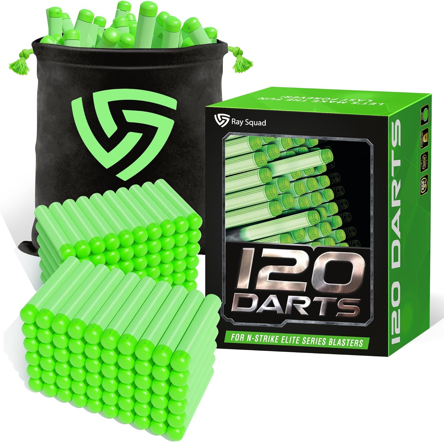 (120 Pack) Ray Squad Nerf Darts – Nerf Compatible Foam Toy Elite 2.0 Darts, Nerf Ammo Bullets, Nerf Refill Darts, Nerf Bullets