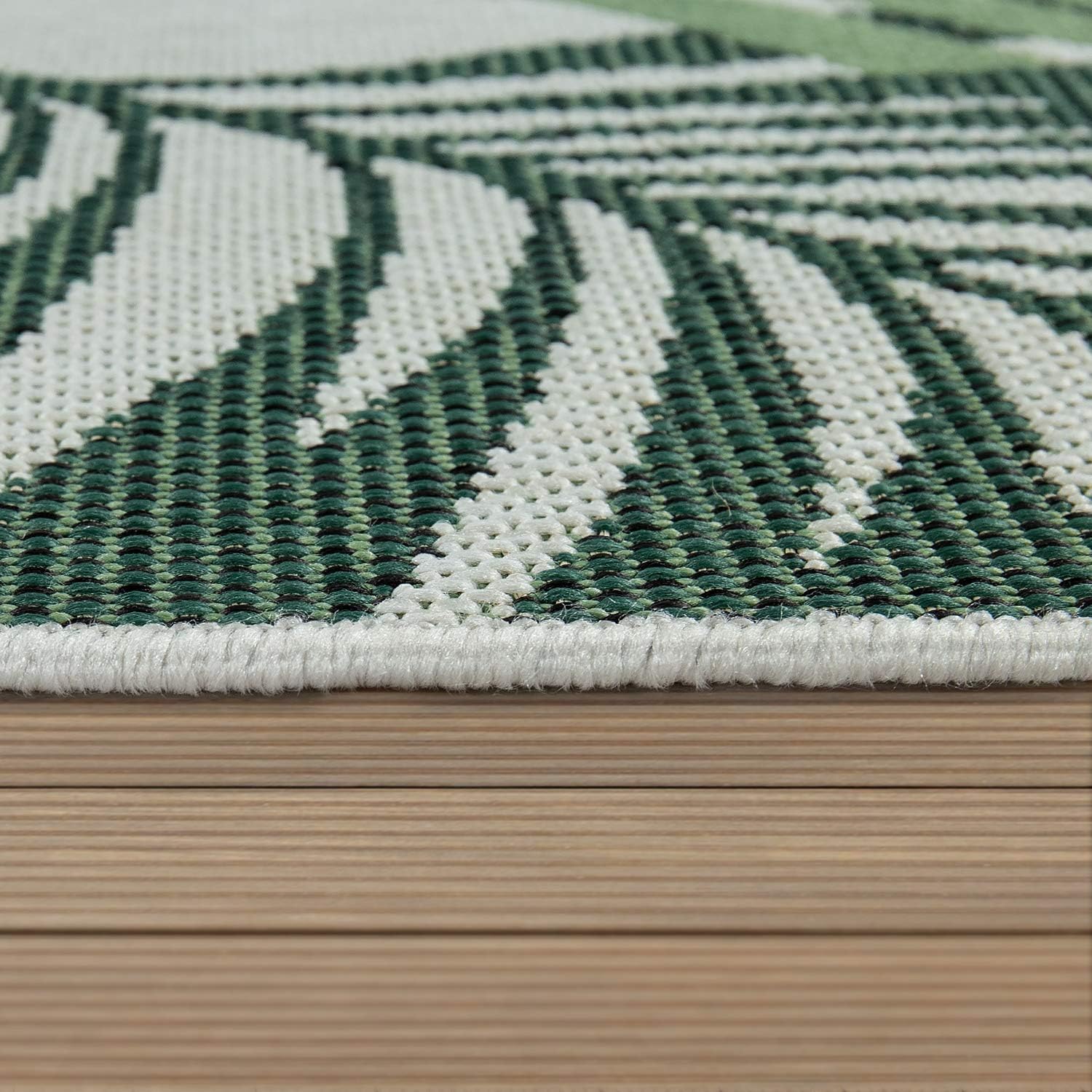 Alfombra de interior y exterior para patio, diseño floral de palmeras de la selva, verde, tamaño 2′ x 3’7″