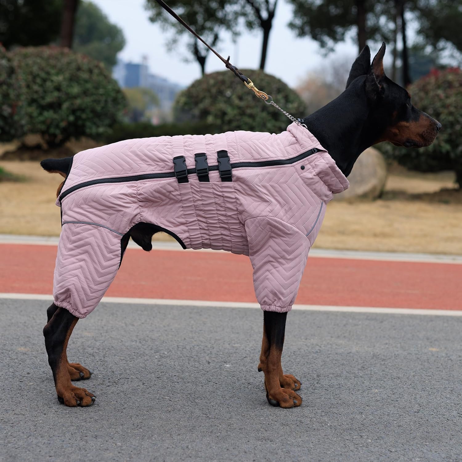 Abrigo cálido para perro, chaleco de doble capa para perro, 4 patas cubiertas, resistente al viento, impermeable, reflectante, chaleco cálido para