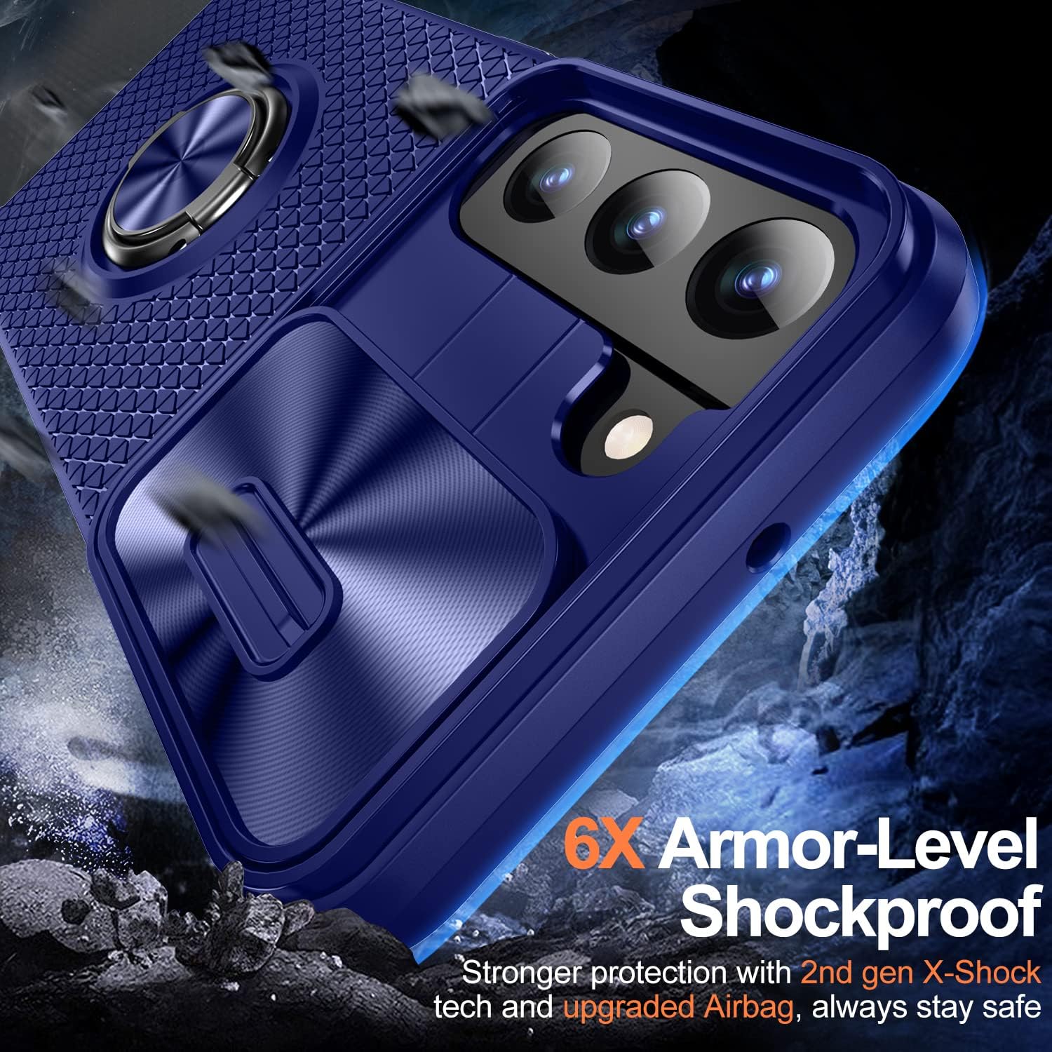 Asuwish Funda de teléfono para Samsung Galaxy S22 Plus S22+ 5G con cubierta deslizante para cámara y protector de pantalla de vidrio templado,