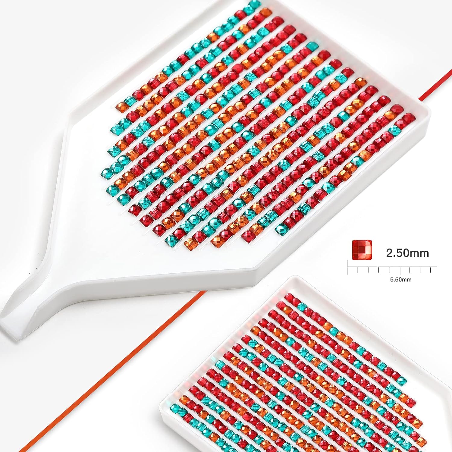 YBUTVY Cuentas de pintura de diamante 5D, 40 colores, 8000 piezas de taladro cuadrado de diamante brillante para reemplazo para taladros faltantes