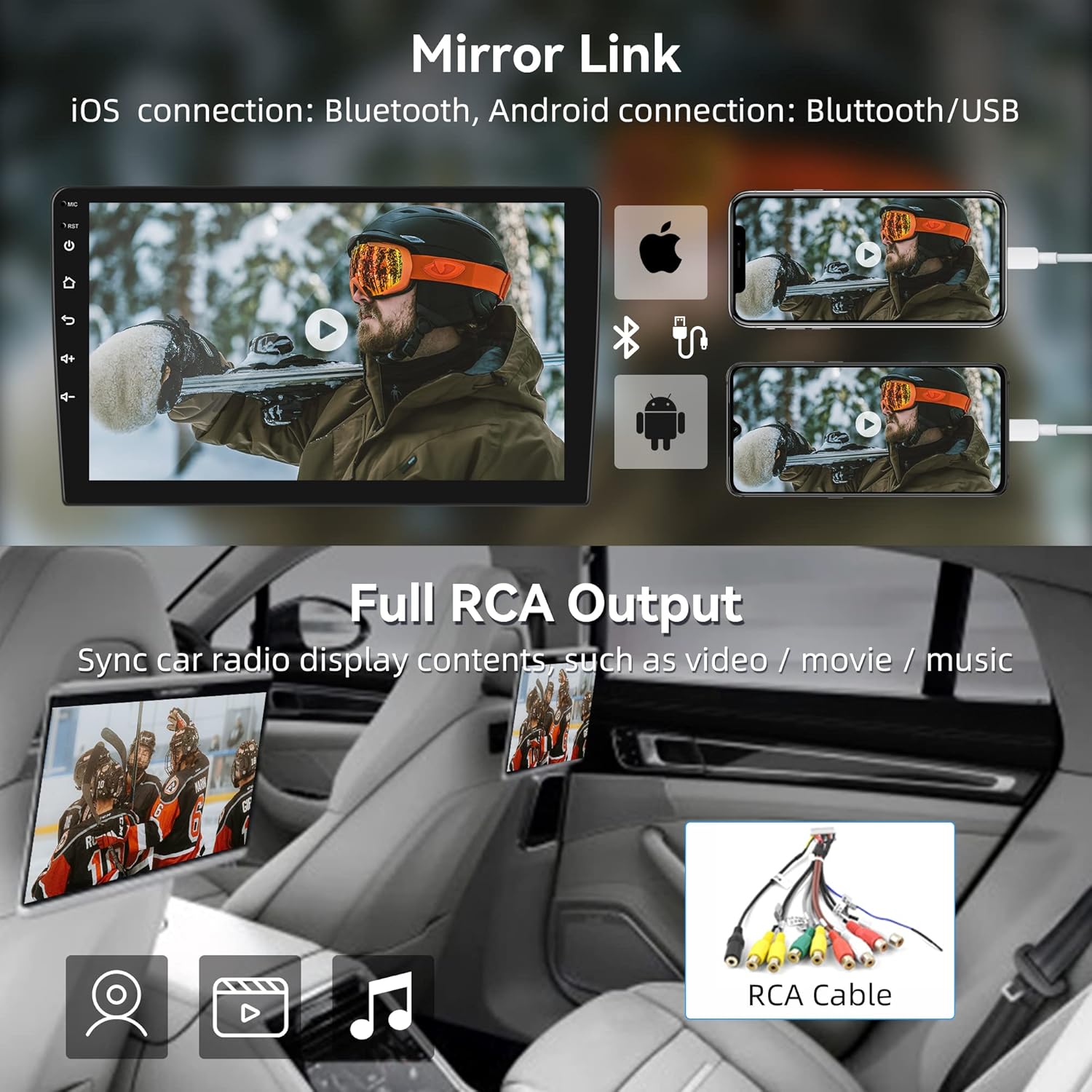 Para Honda Pilot 2006-2008 Android Car Stereo 2+32G con WiFi Navegación GPS Reproductor de radio Espejo Link para AndroidiOS Teléfono 9 pulgadas HD