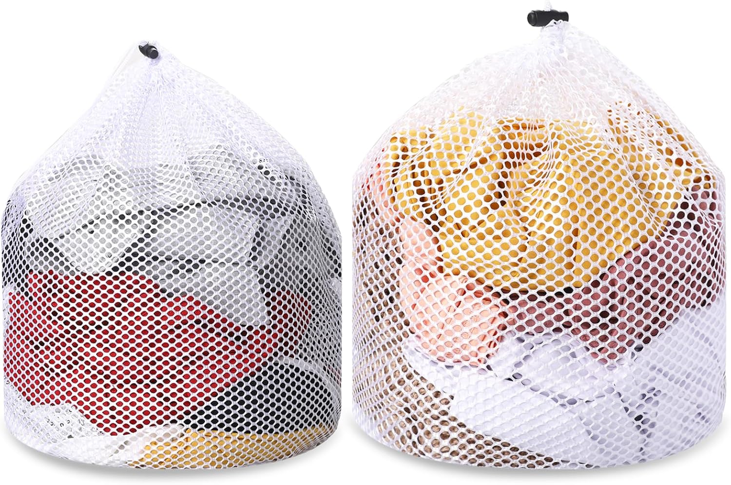 2 bolsas de malla para ropa sucia para calcetines, lavables a máquina, con diseño de cordón, bolsas de malla para lavado de ropa sucia con cordón