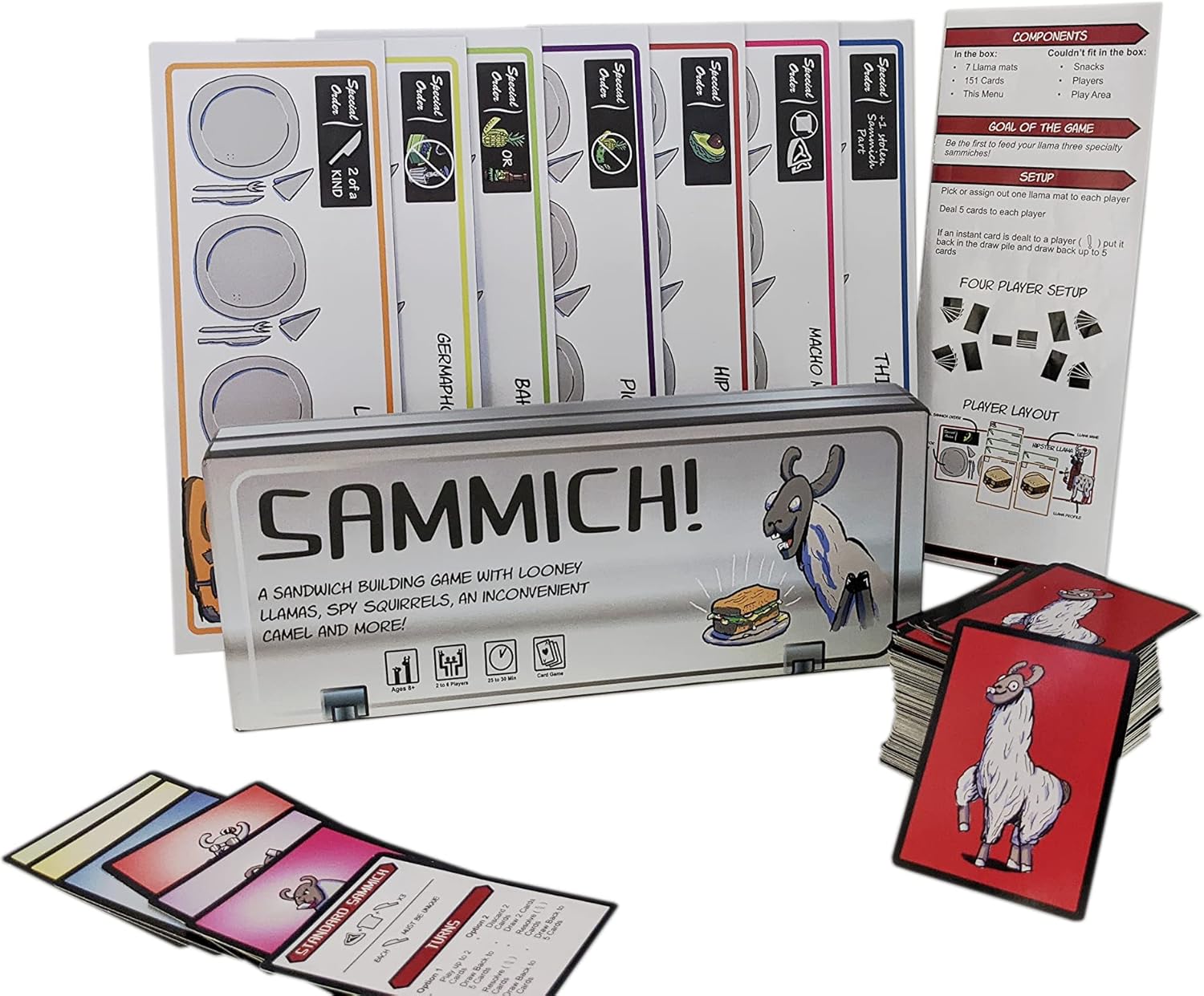 Sammich Un juego de cartas de alimentación de llama para toda la familia, marrón