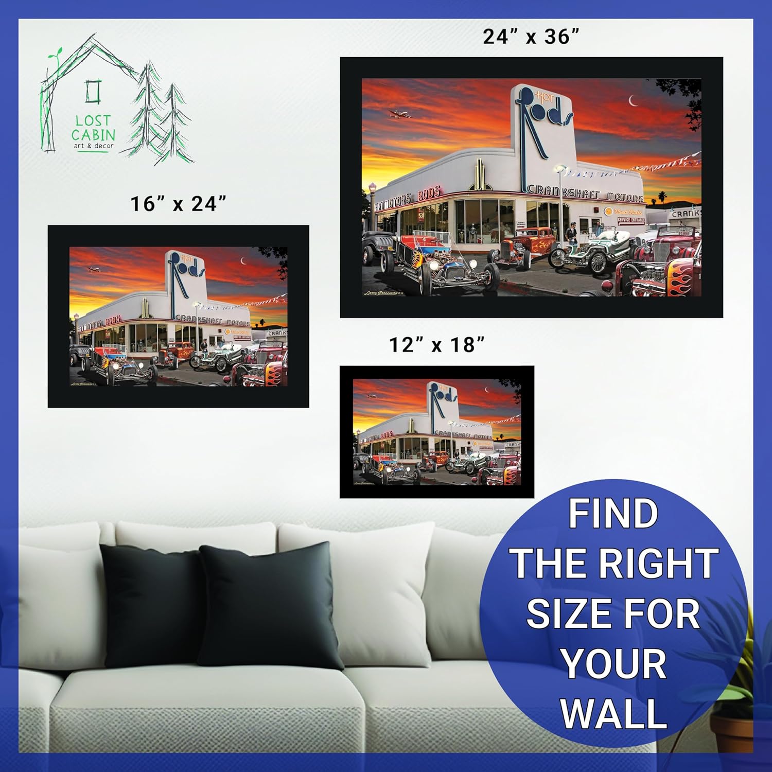 Póster de motor de cigüeñal para decoración de pared, impresión enmarcada  Pósters de Hot Rods y autos clásicos para el hogar y la oficina, imágenes