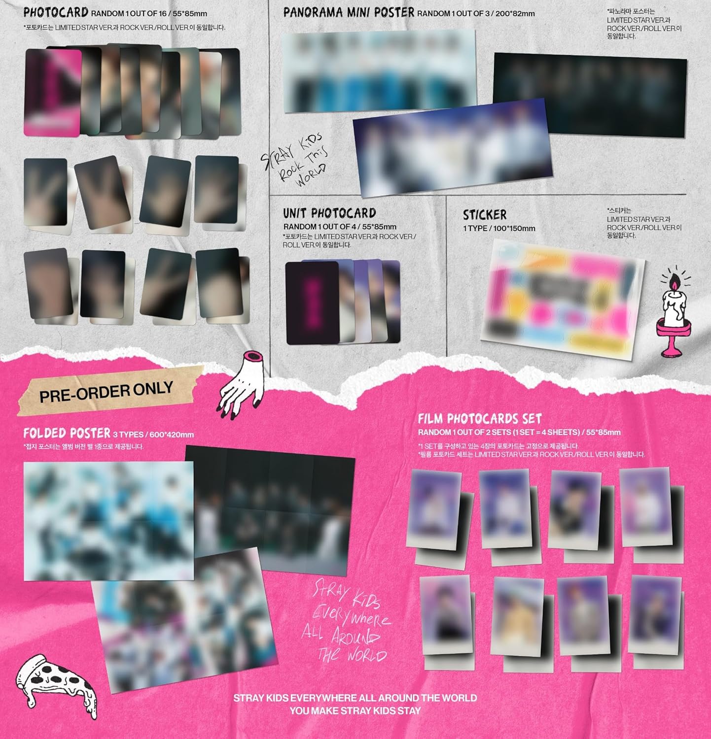 Set Stray Kids -STAR (ROCK-STAR) 8 Mini álbum PHOTOBOOK 2 Ver Set