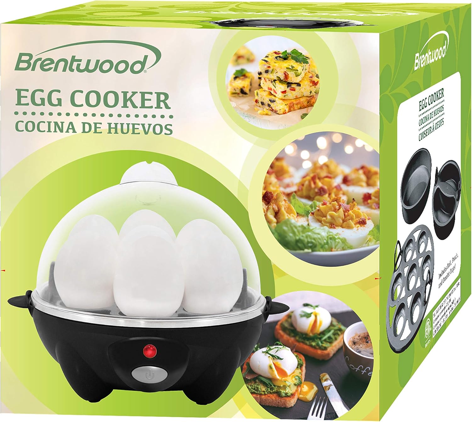 Brentwood TS-1045BK Appliances – Olla eléctrica para huevos con apagado automático (negro), talla única