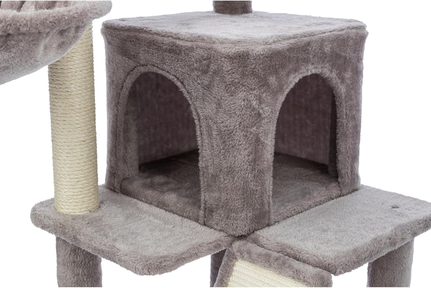 TRIXIE Pepito – Torre para gatos de 39.4 pulgadas, postes rascadores de sisal, árbol para gatos con condominio cubierto de felpa, hamaca, juguetes