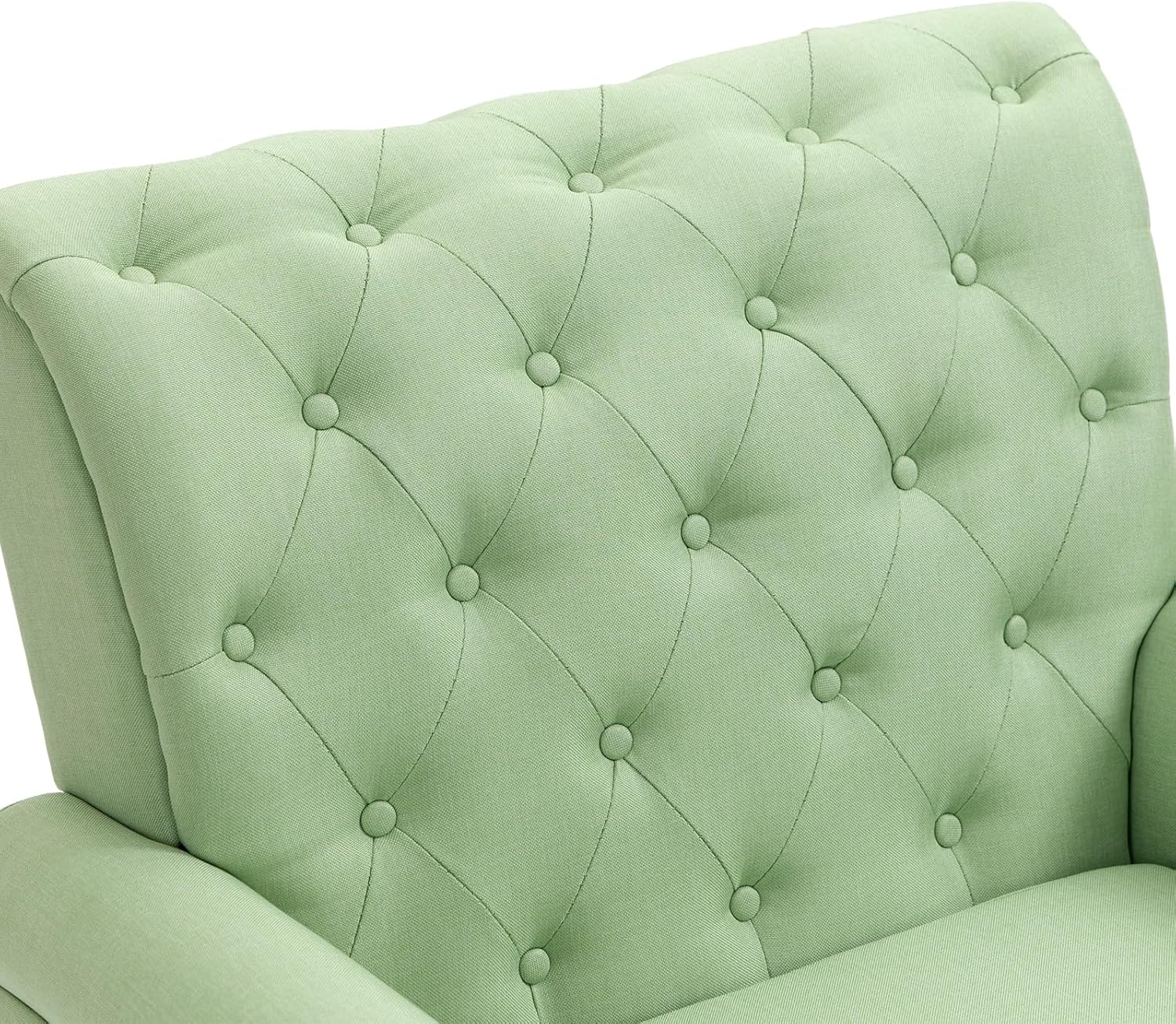 ARCLIS Silla de club, silla decorativa con botones para sala de estar, silla de lectura moderna de tela de lino de mediados de siglo, cómoda silla