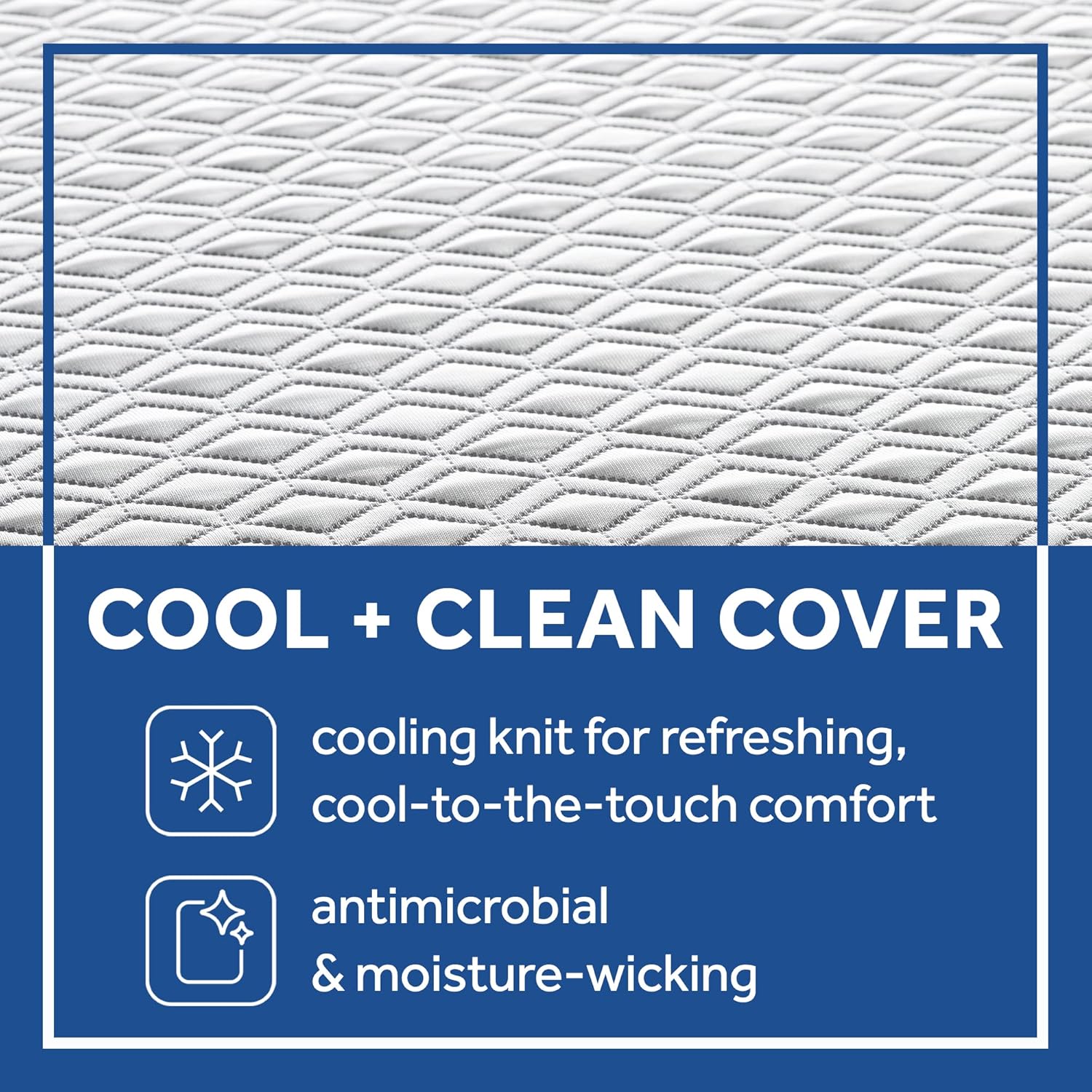 Sealy Cool & Clean – Cama de espuma viscoelástica de 8 pulgadas, tamaño individual XL, color blanco