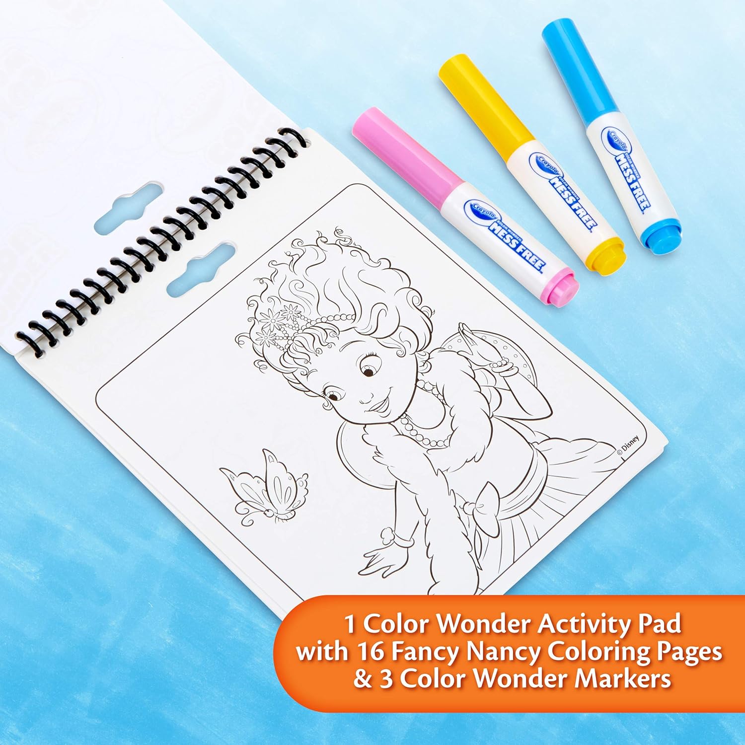 Crayola Fancy Nancy Color Wonder – Bloc de actividades de viaje, para colorear sin desorden, regalo para niños, 3, 4, 5, 6, multicolor