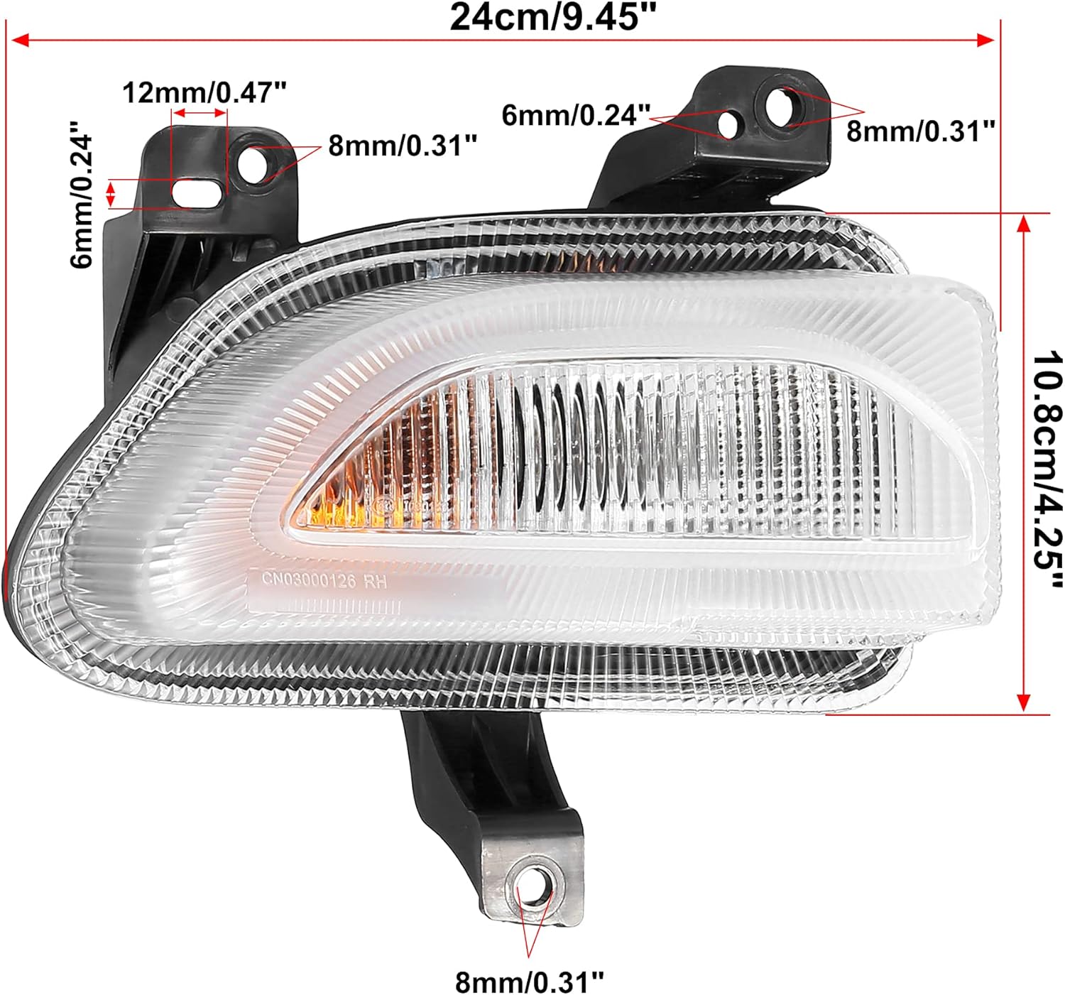 X AUTOHAUX Luz de señal delantera del coche lado del pasajero para Jeep Renegade 2015-2018 reemplazo CH2531105 68256431AA