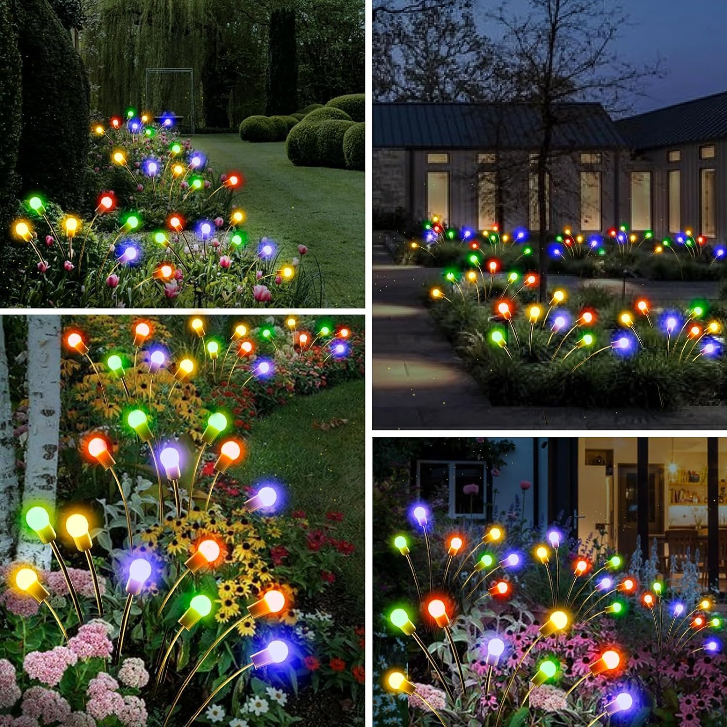 ZUSONUD Luz solar oscilante, balanceo por el viento, nuevas luces solares mejoradas, decoración perfecta para patio y jardín, alambre de hierro de