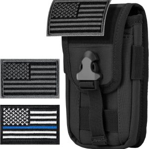 IronSeals Funda táctica para teléfono, funda táctica para teléfono inteligente, paquete EDC Molle, soporte para cinturón con parche de bandera IronSeals Funda táctica para teléfono, funda táctica para teléfono inteligente, paquete EDC Molle, soporte para cinturón con parche de bandera