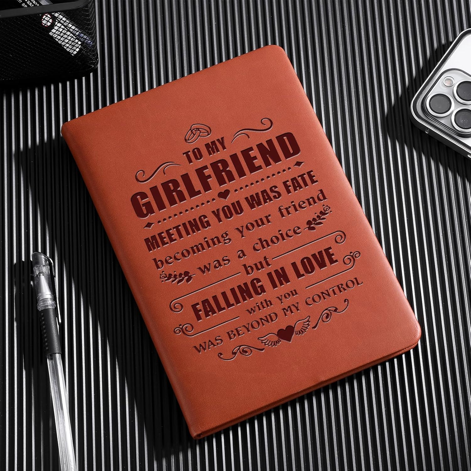 Cuaderno de cuero con texto en inglés “To My Wife Husband Gifts I Choose You”, cuaderno de cuero para esposa y marido en el día de la boda,