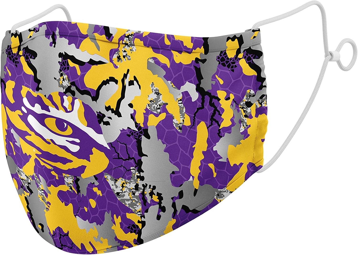 Top of the World NCAA LSU Tigers – Máscara facial unisex con impresión digital de color del equipo, morado LSU Tigers, talla única (MTW_320)