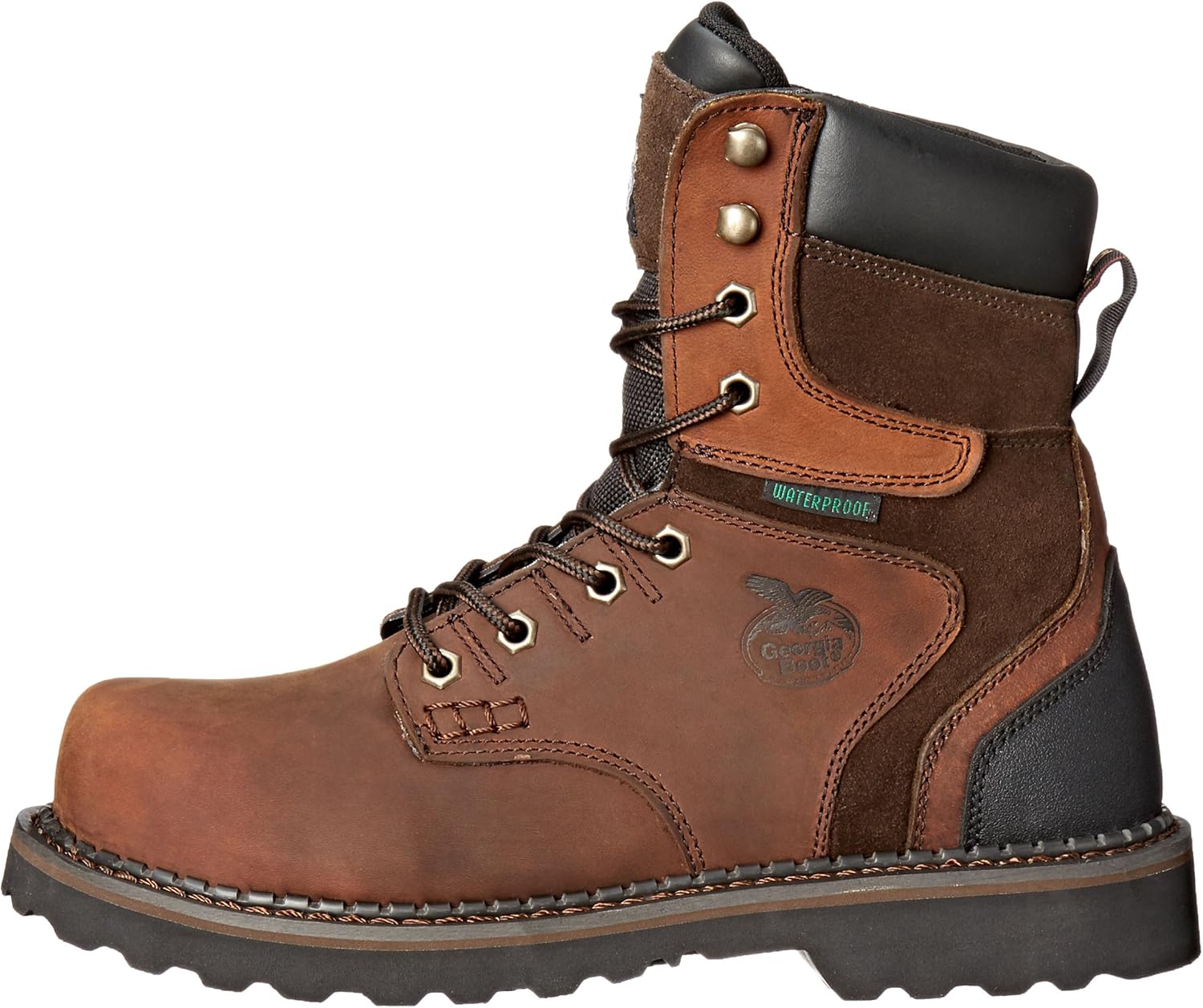 Georgia Boot Georgia Brookville – Botas de trabajo con punta de acero de 8 pulgadas para hombre, Marrón