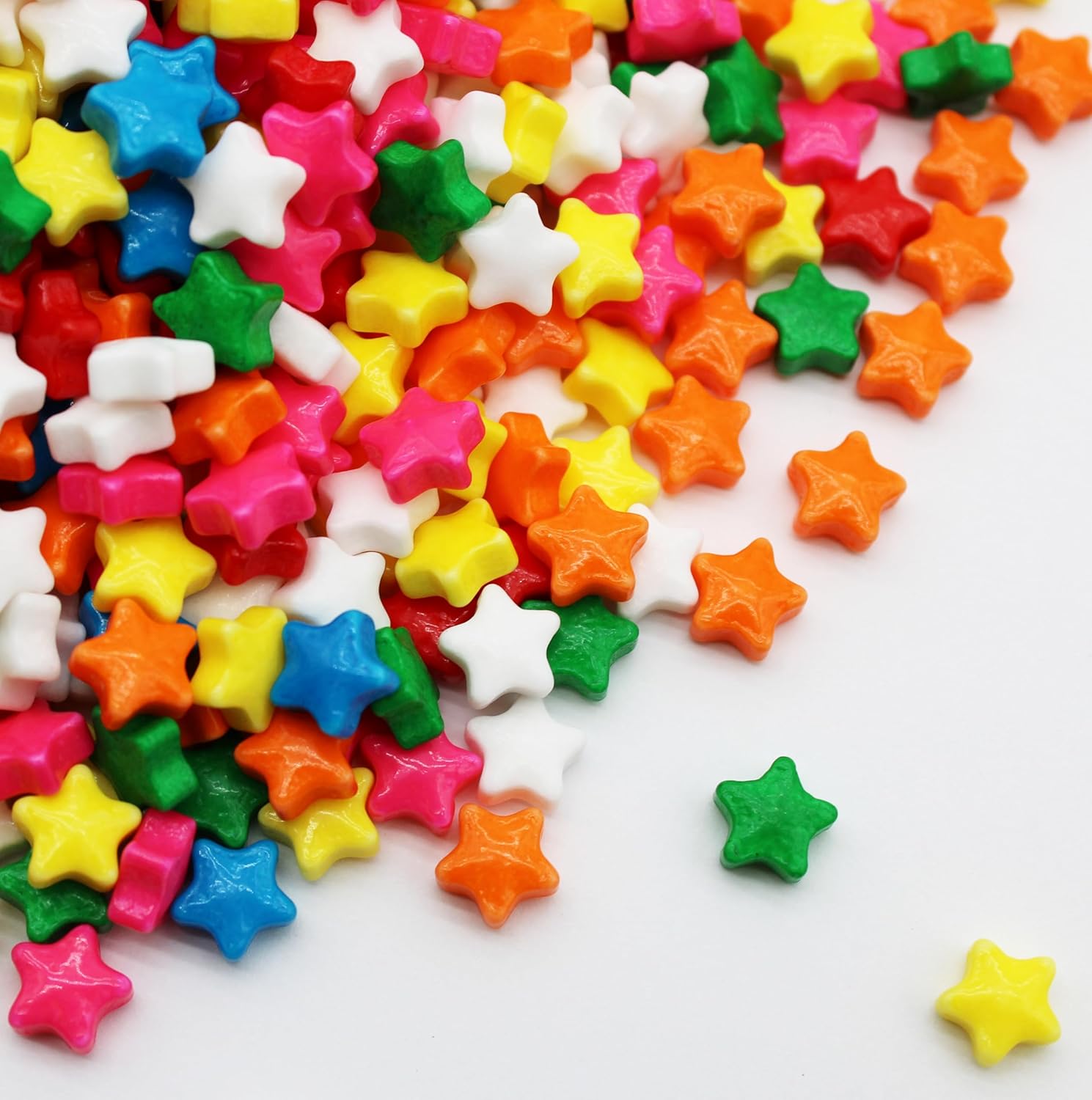 Mini surtido de estrellas de caramelo macizo arcoíris de 1 libra, caramelo en forma de estrella para cobertura de helado o buffets de caramelos,