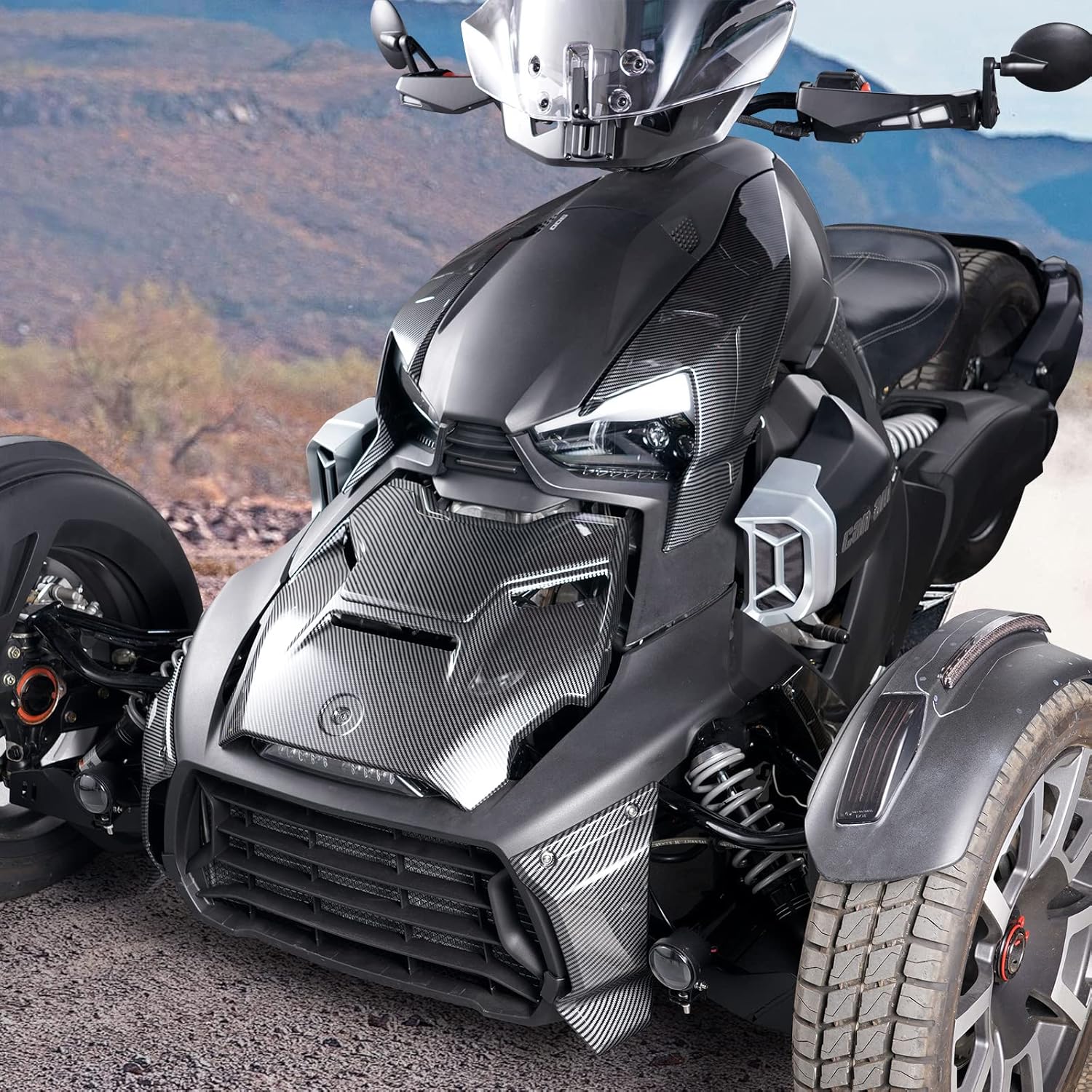 A & UTV PRO Panel de fibra de carbono para Ryker, Hood Scoop para Can-Am Ryker & Ryker Rally Edition 2019-2024, puede am ryker 600 900 accesorios,