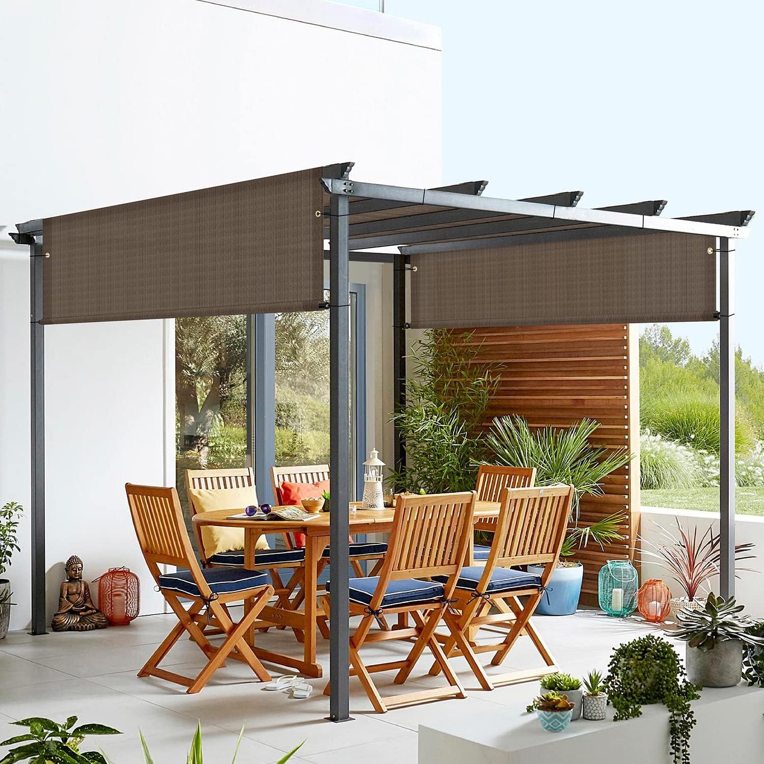Toldo de repuesto universal para pérgola de 9 x 12 pies para patio al aire libre, porche, patio trasero, glorieta con ojales y varillas pesadas