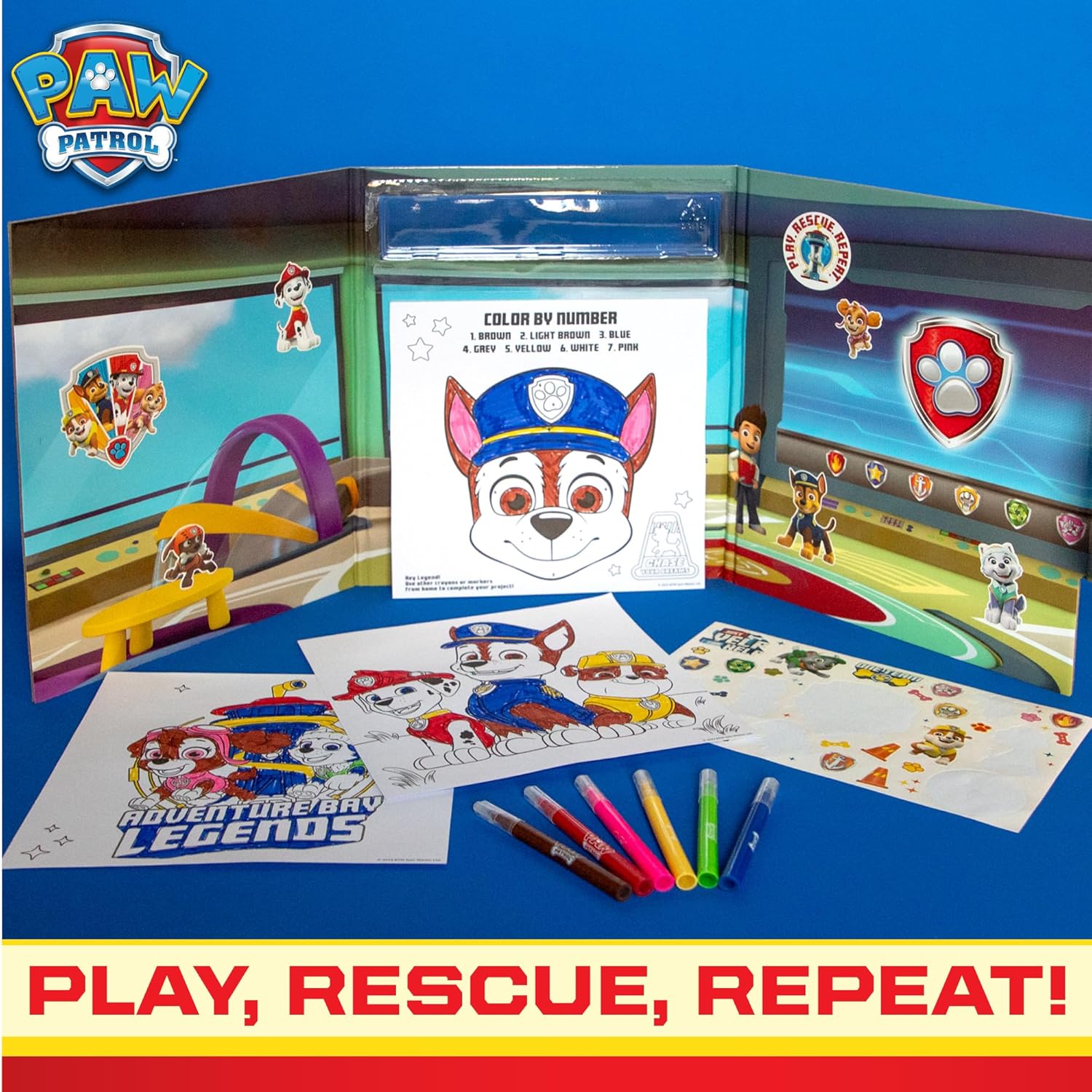 Juego de actividades de calcomanías de Paw Patrol, más de 25 calcomanías reutilizables de la Patrulla Canina, 2 escenas de juego de calcomanías,