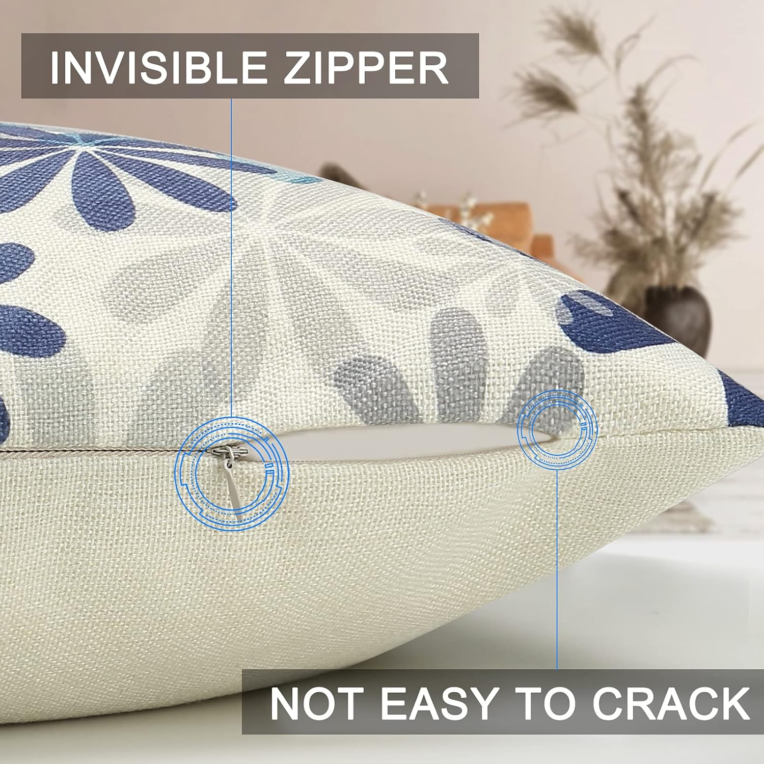 Baidast Juego de 4 fundas de almohada azules de 16 x 16 pulgadas, fundas decorativas para sofá, para interiores y exteriores, decoración del hogar
