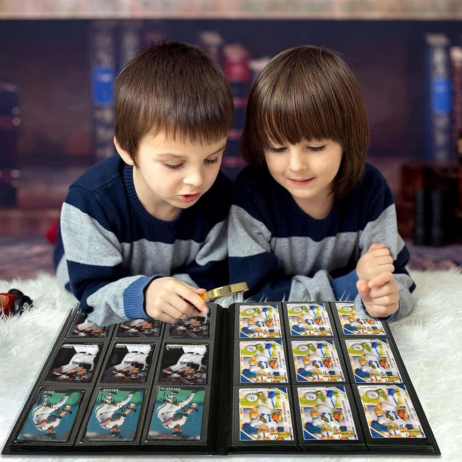 Carpeta de tarjetas coleccionables de 9 bolsillos, carpeta de tarjetas deportivas para TCG, MTG, fútbol, tarjetas de béisbol, 30 páginas, coloca
