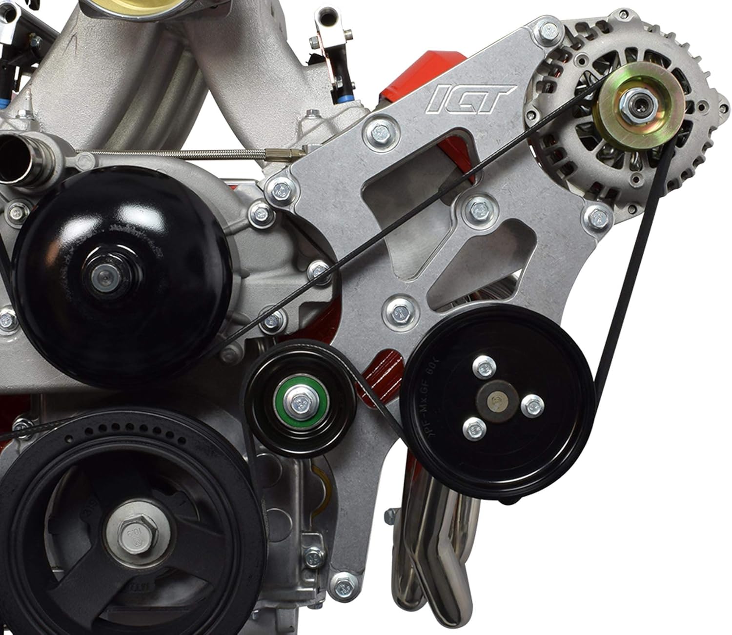ICT Billet LS Swap Alternador y Kit de soporte de dirección asistida compatible con Camaro BMW 330i E46 LS1 LS3 LSX 4.8L 5.3L 6.0L 551796-2