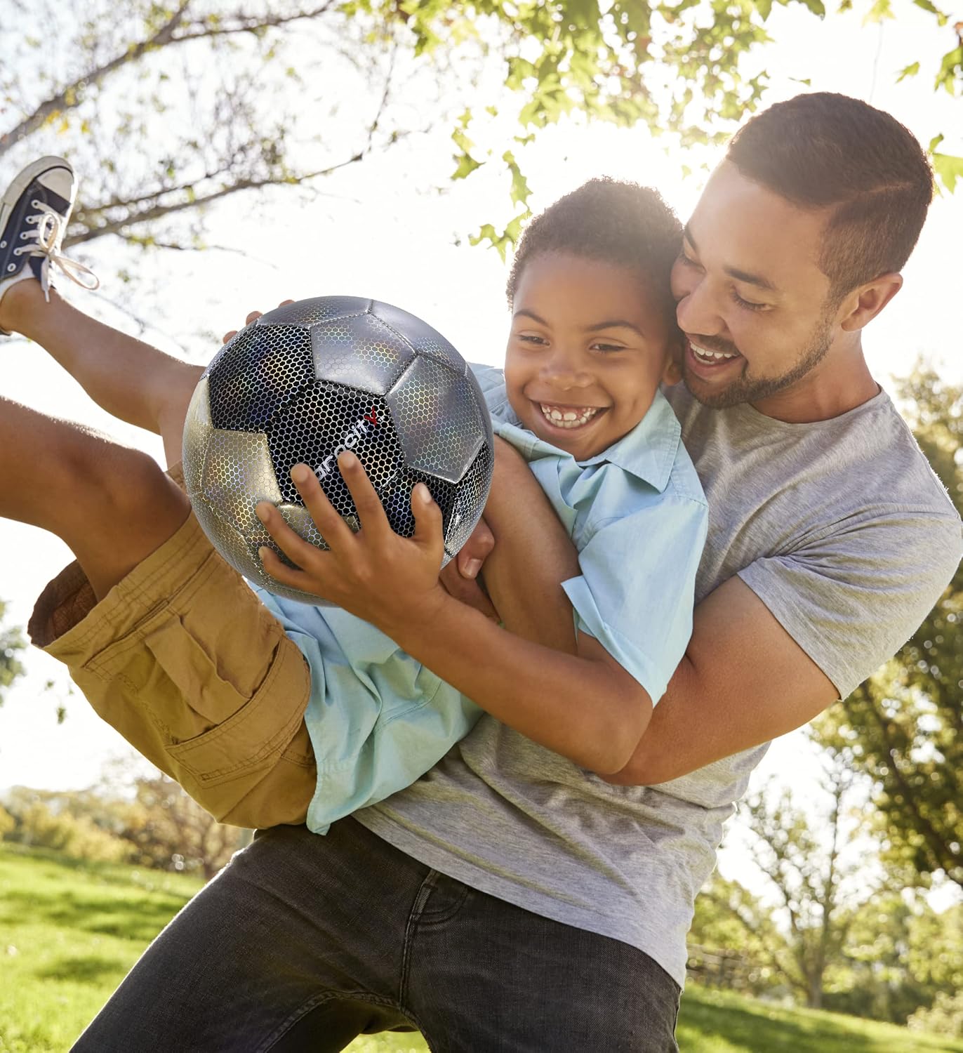 Barocity Balón de fútbol  Pelota oficial de primera calidad para niño y niña con genial patrón hexagonal iridiscente iridiscente de arcoíris,