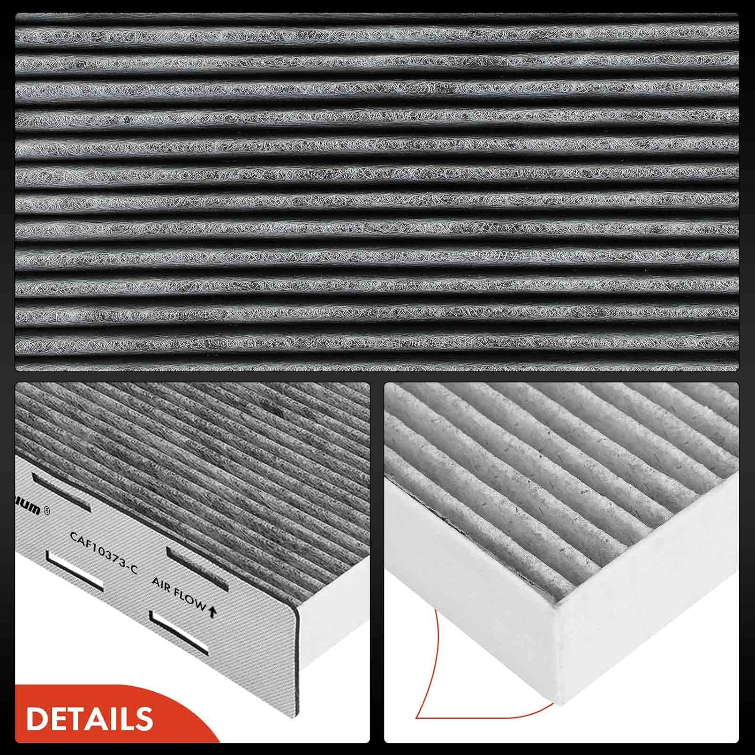 A-Premium Filtro de aire de cabina de 2 piezas con carbón activado compatible con Volkswagen Jetta, Passat, Golf, Tiguan, Beetle, CC, Eos, GTI,