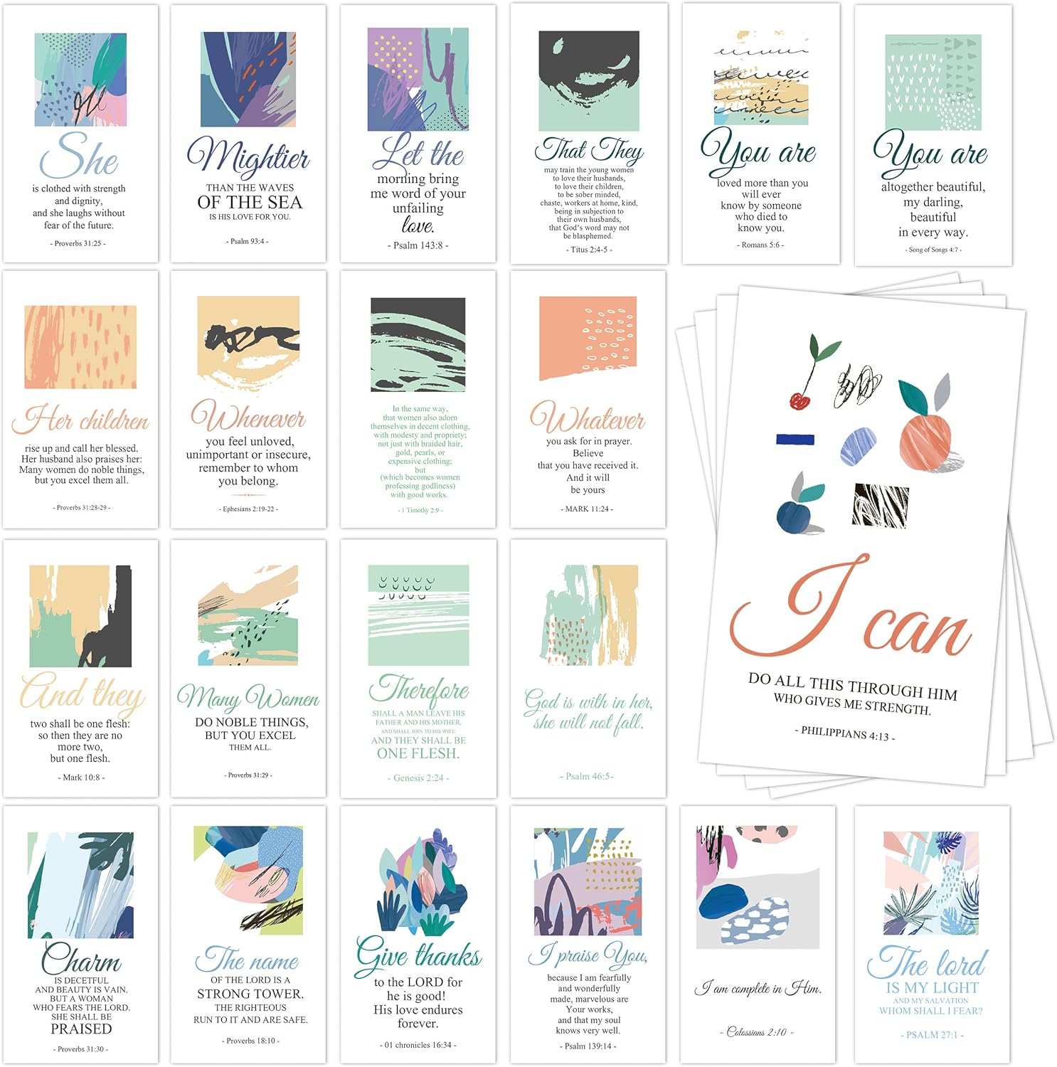 60 mini tarjetas de oración para mujeres con versículos bíblicos surtidos inspiradores, tarjetas de aliento religioso, tarjetas de escritura para