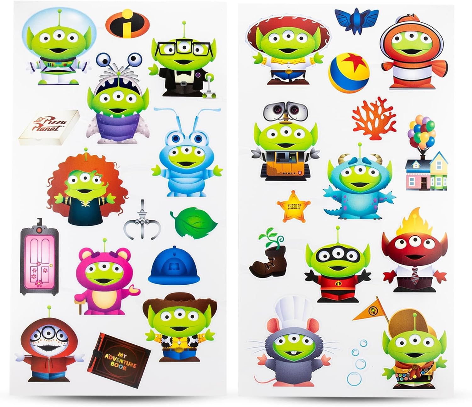 Silver Buffalo Disney Pixar’s Toy Story Alien Dressed Up As Pixar Characters Twist Spout Botella de agua de plástico con calcomanías You Stick