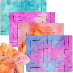 Tapete sensorial de laberinto de mármol, 4 piezas, juguetes para aliviar el estrés, juguetes para aliviar la ansiedad, juguetes sensoriales de tela Tapete sensorial de laberinto de mármol, 4 piezas, juguetes para aliviar el estrés, juguetes para aliviar la ansiedad, juguetes sensoriales de tela