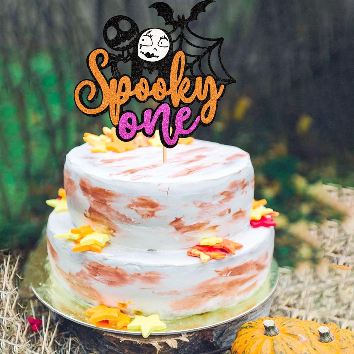 1 decoración espeluznante de Halloween para tartas Batbaby Girl para primer cumpleaños de niña, selección de cupcakes temáticos de Halloween,