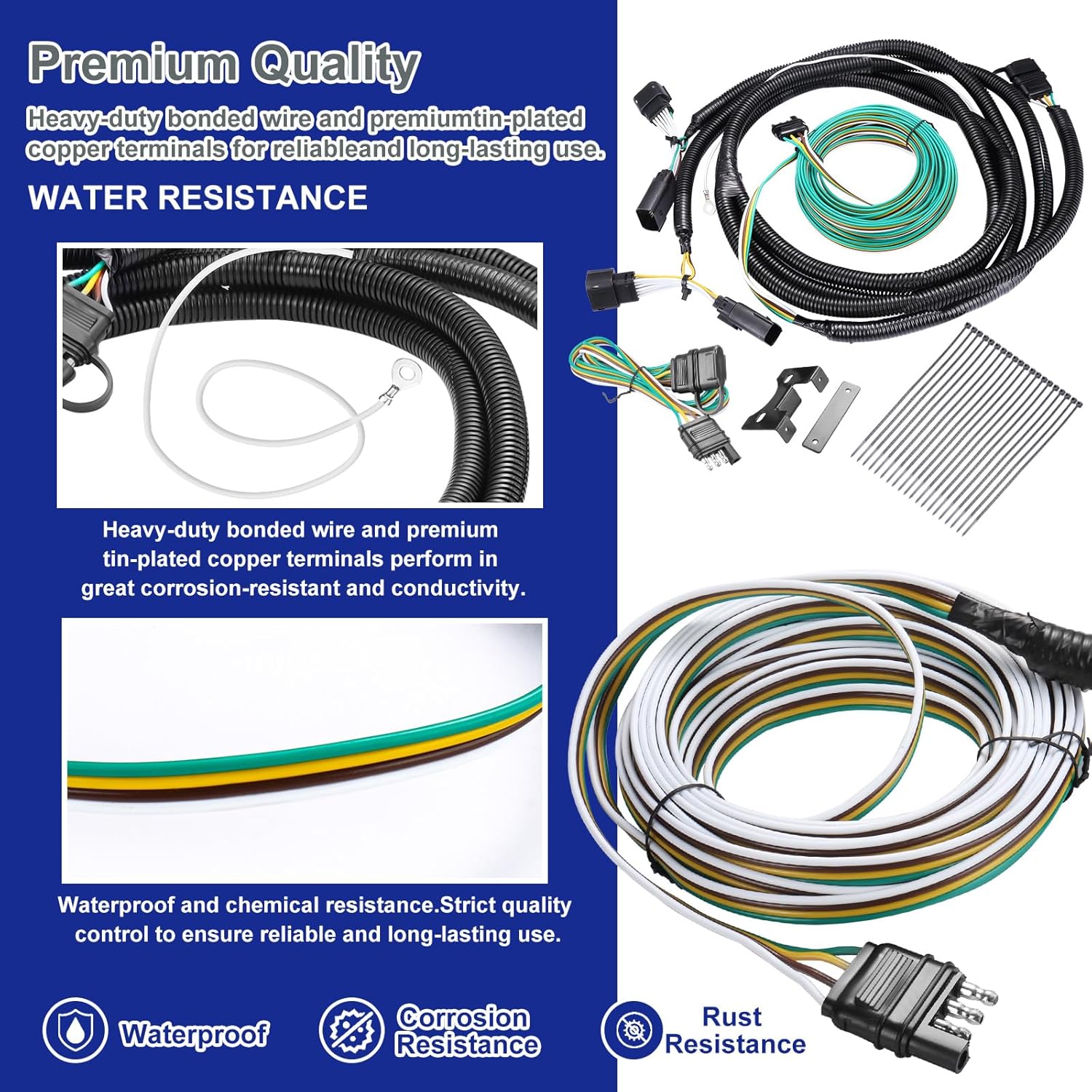 BX88368 Cableado de luz Blue Ox EZ – Kit de arnés de cableado de remolque para Jeep Willys 2021-2023 Wrangler JL 2018-2023 y Gladiator 2020-2023 Kit