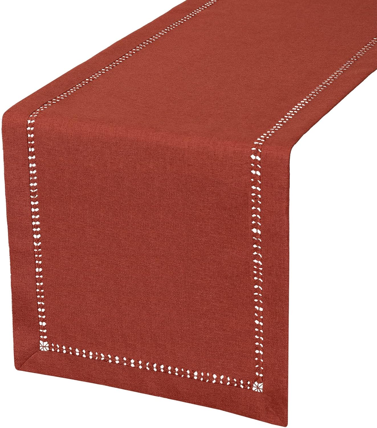 Camino de mesa de comedor de color canela sólido hecho a mano para otoño u otoño, doble dobladillo cosido (canela, 14 x 72 pulgadas)